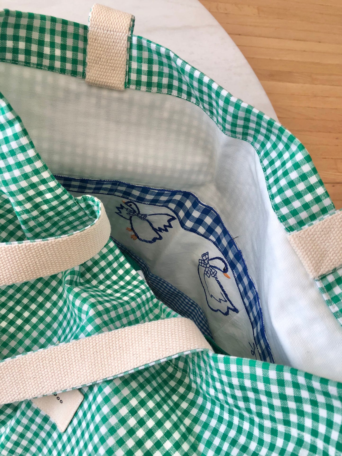 GINGHAM TOTE BAG