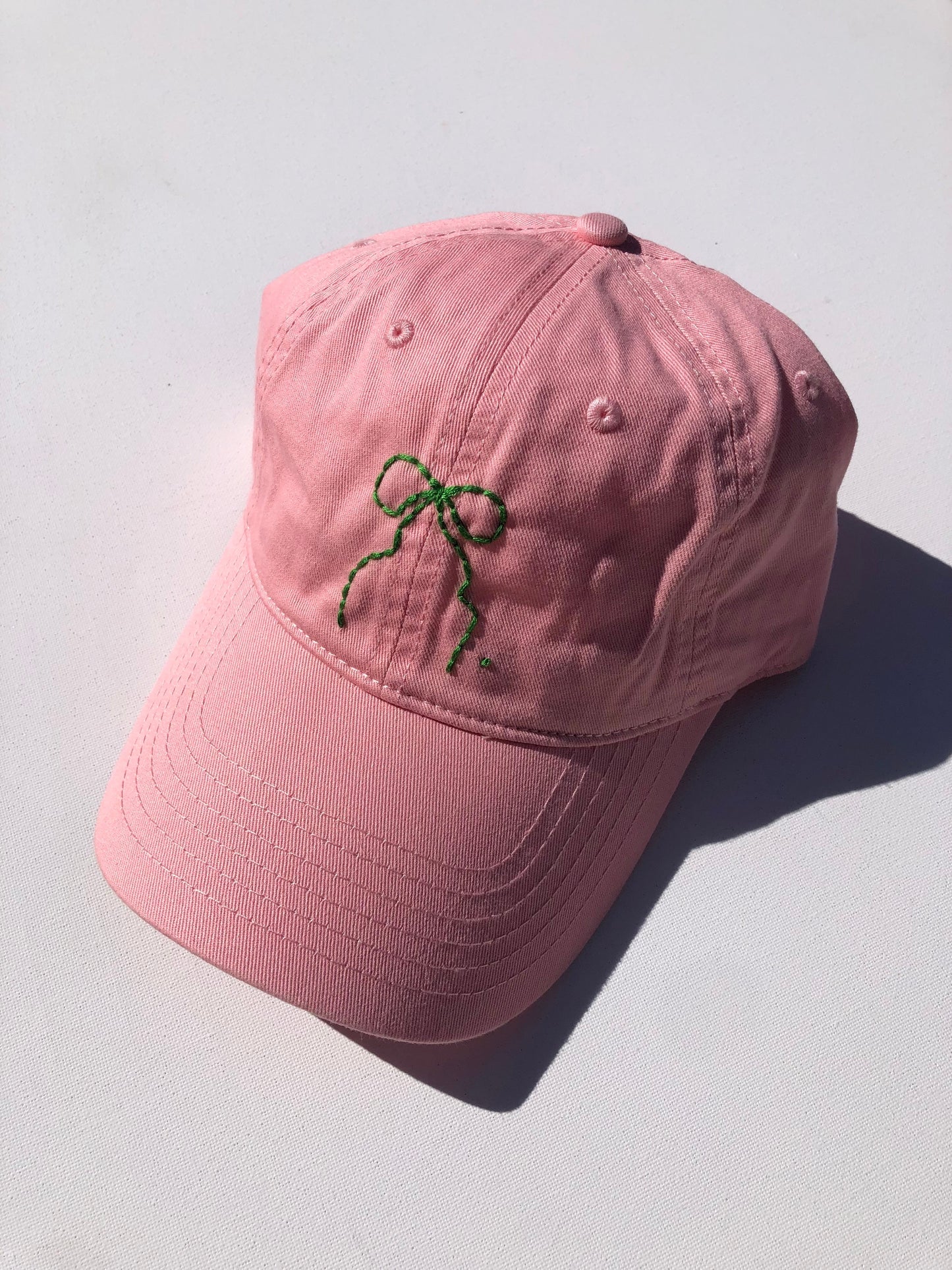HAND EMBROIDERY BOW CAPS - pastel