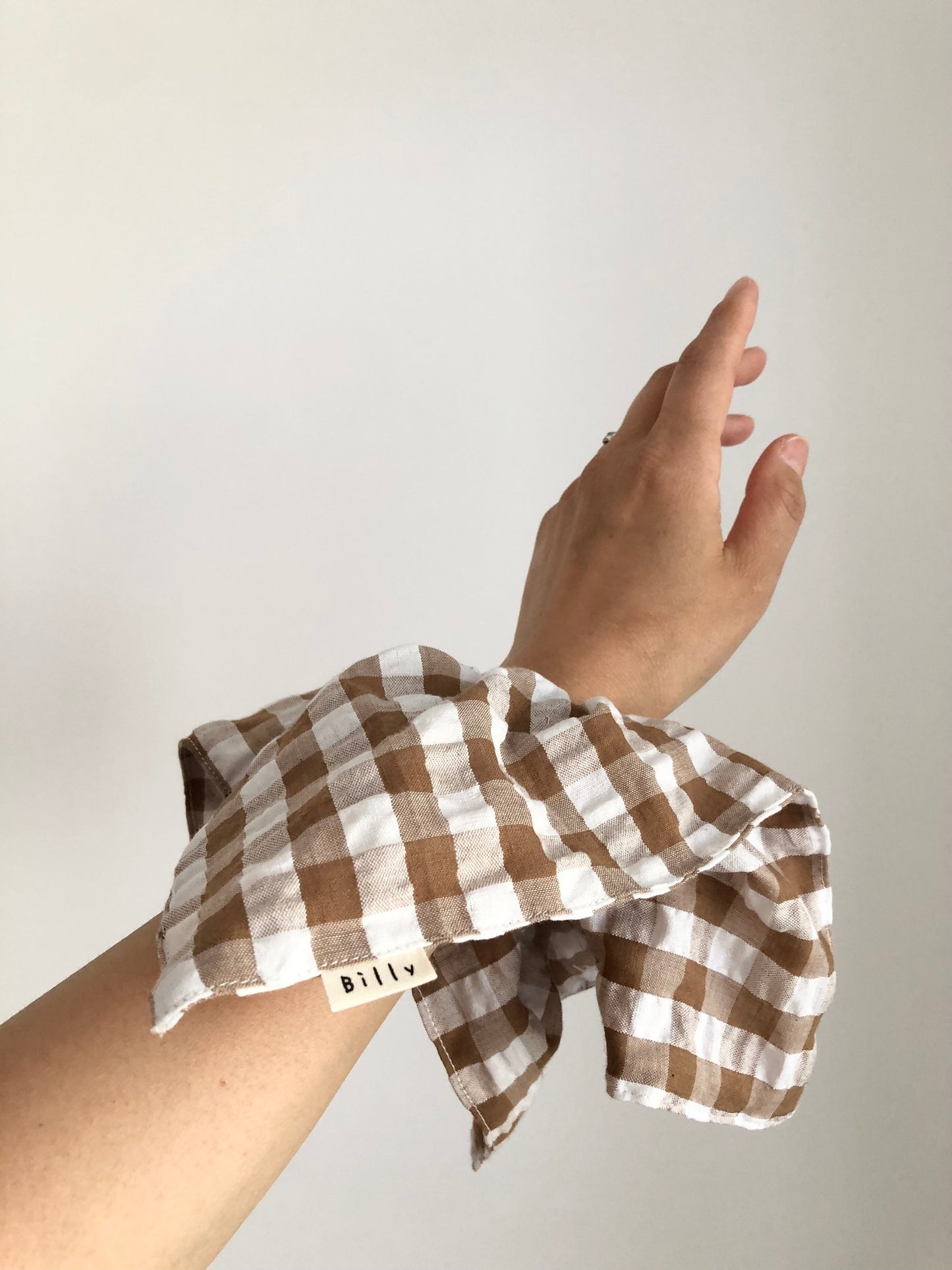 GINGHAM PETAL SCRUNCHIES - neutral