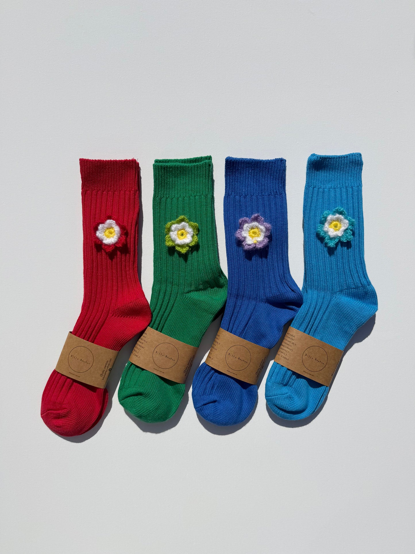 CROCHET DAFFODILS COTTON SOCKS