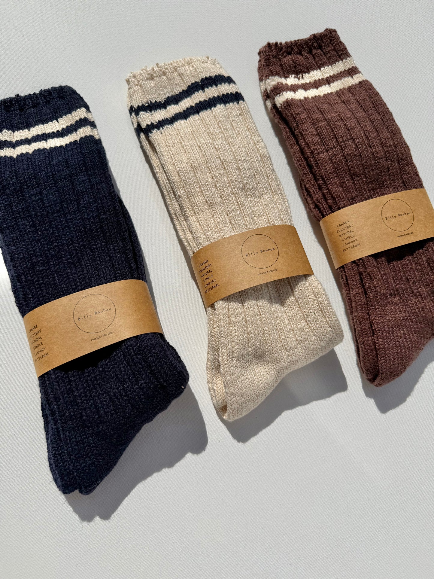 SLUB COTTON COLLEGE SOCKS - end of August