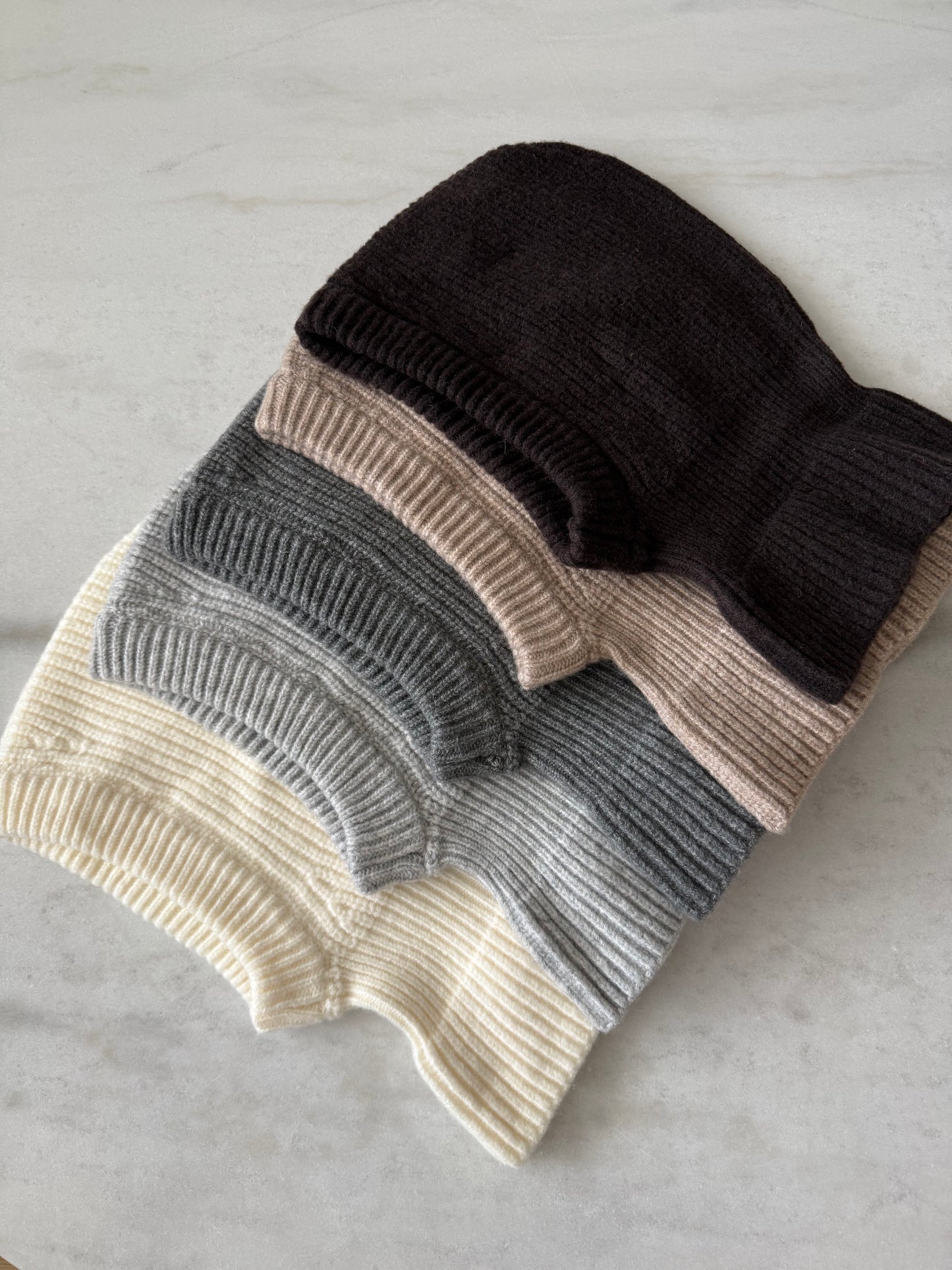 (Pre - order)CHUNKY RIB FUZZY WOOL BALACLAVA - beginning of December