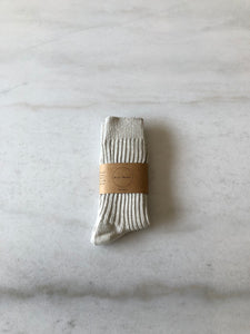 RIBBED COTTON HIGH SOCKS - neutral