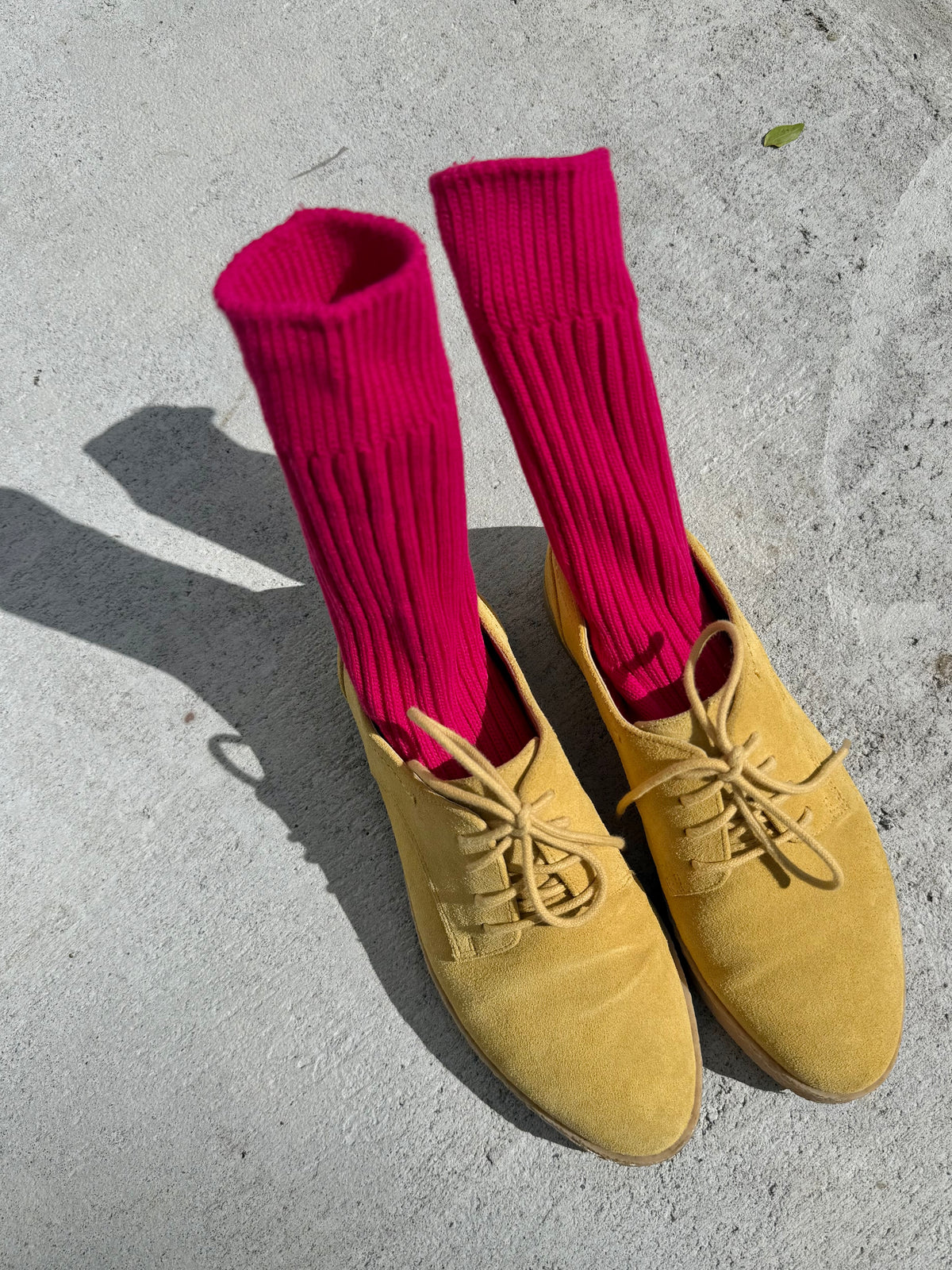 RIBBED COTTON HIGH SOCKS - crystal bright