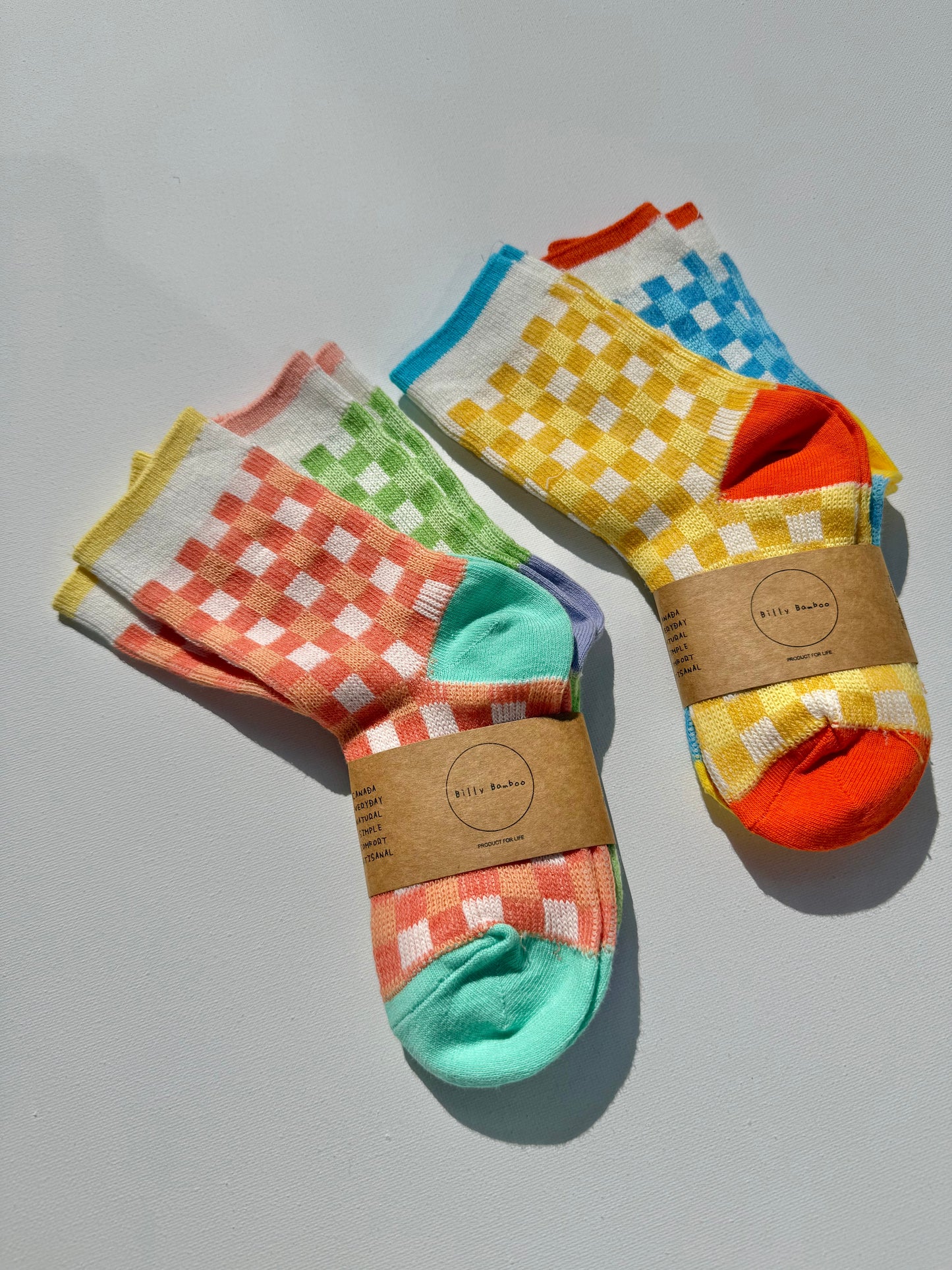 KIDS POP GINGHAM SOCKS PACK OF 2