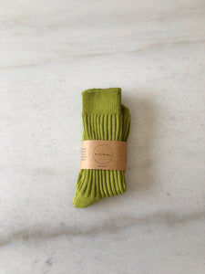 RIBBED COTTON HIGH SOCKS - pastel