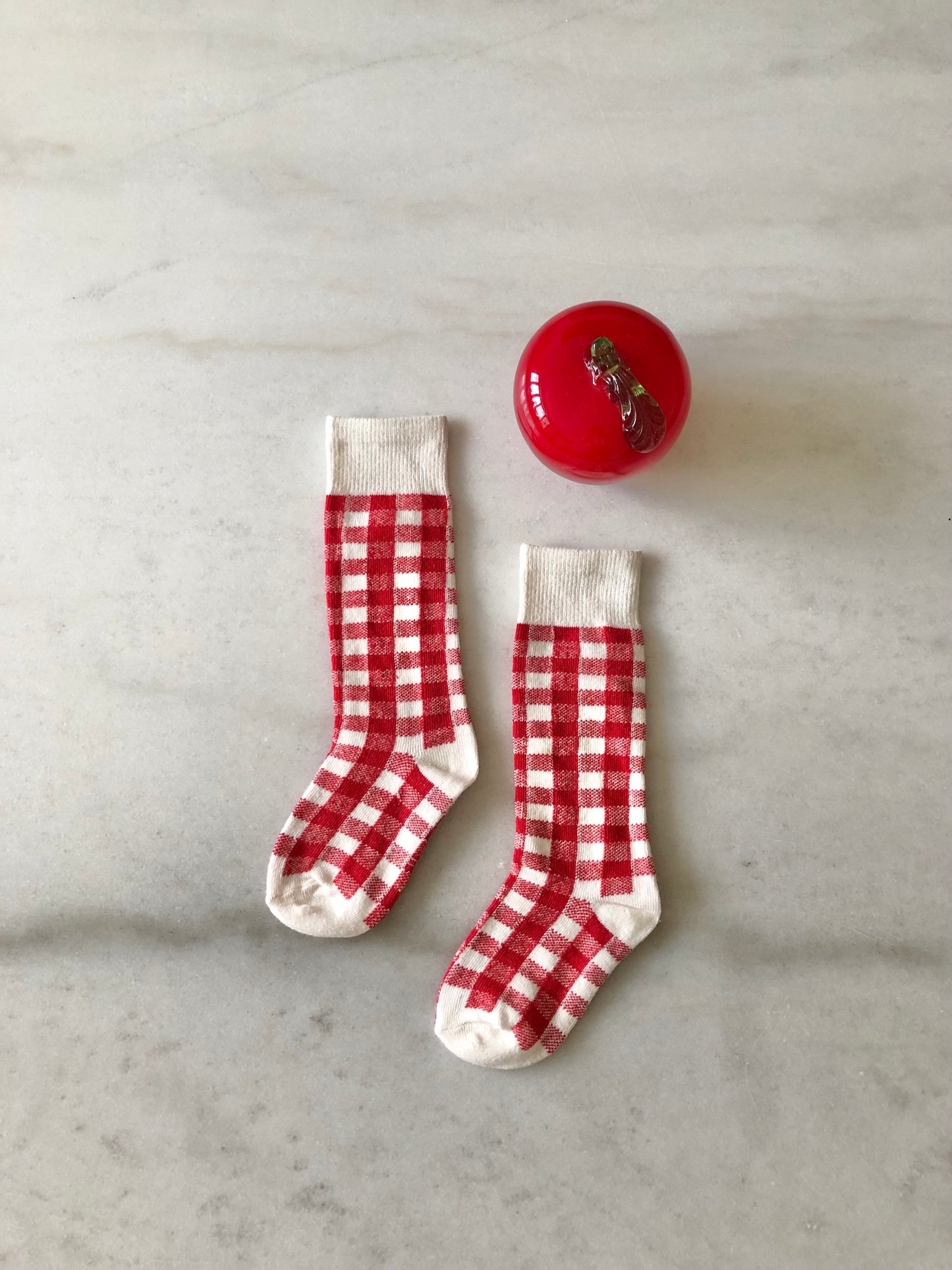 KIDS GINGHAM HIGH SOCKS