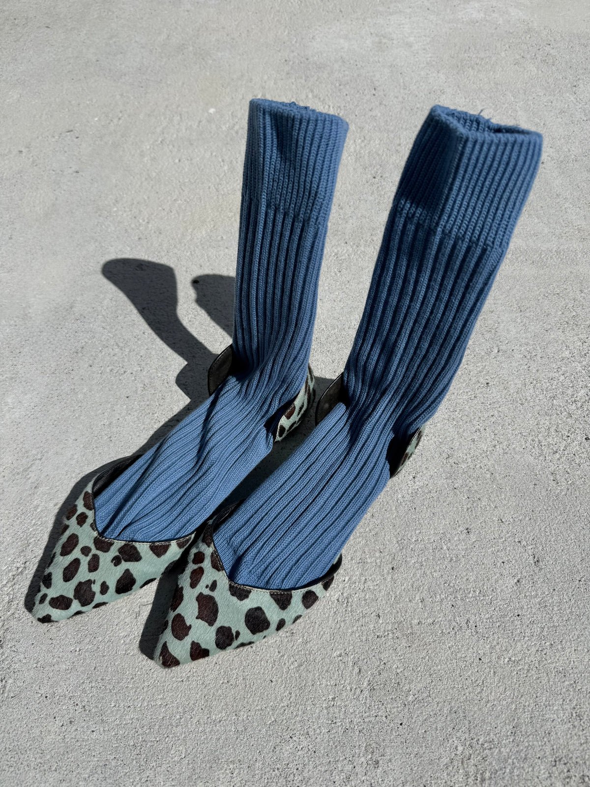 RIBBED COTTON HIGH SOCKS