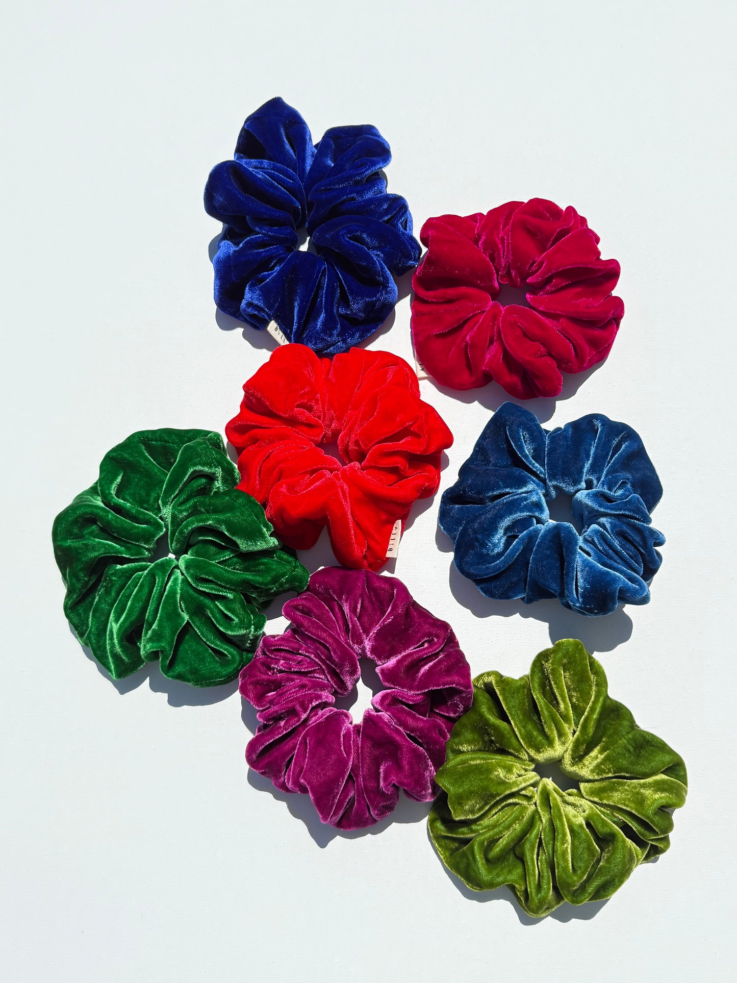 SILK VELVET SCRUNCHIES - crystal bright