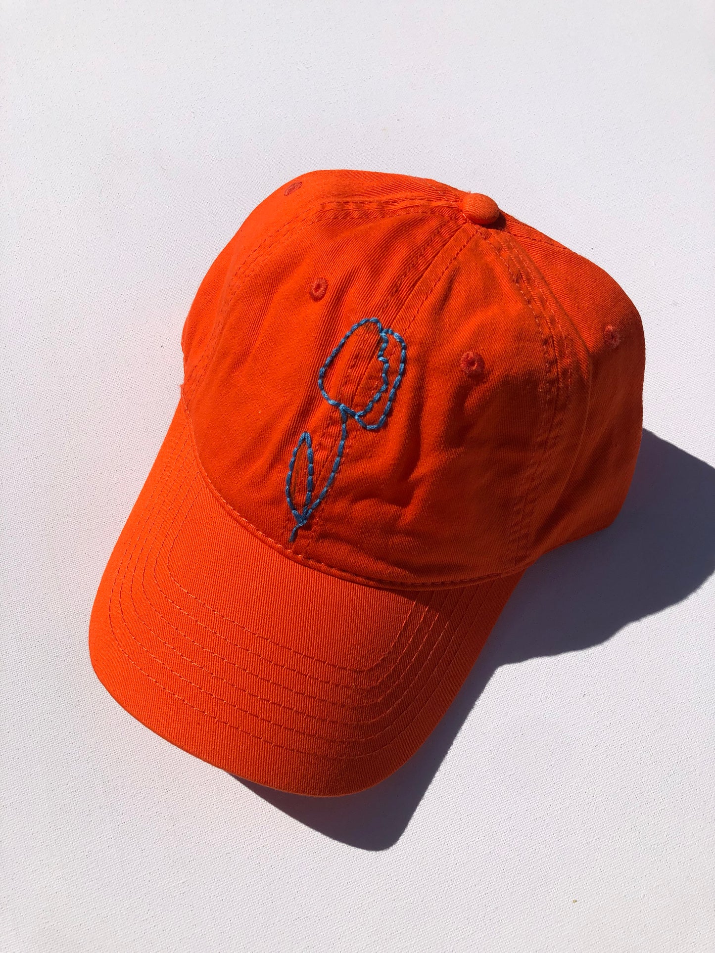 HAND EMBROIDERED TULIPS CAPS