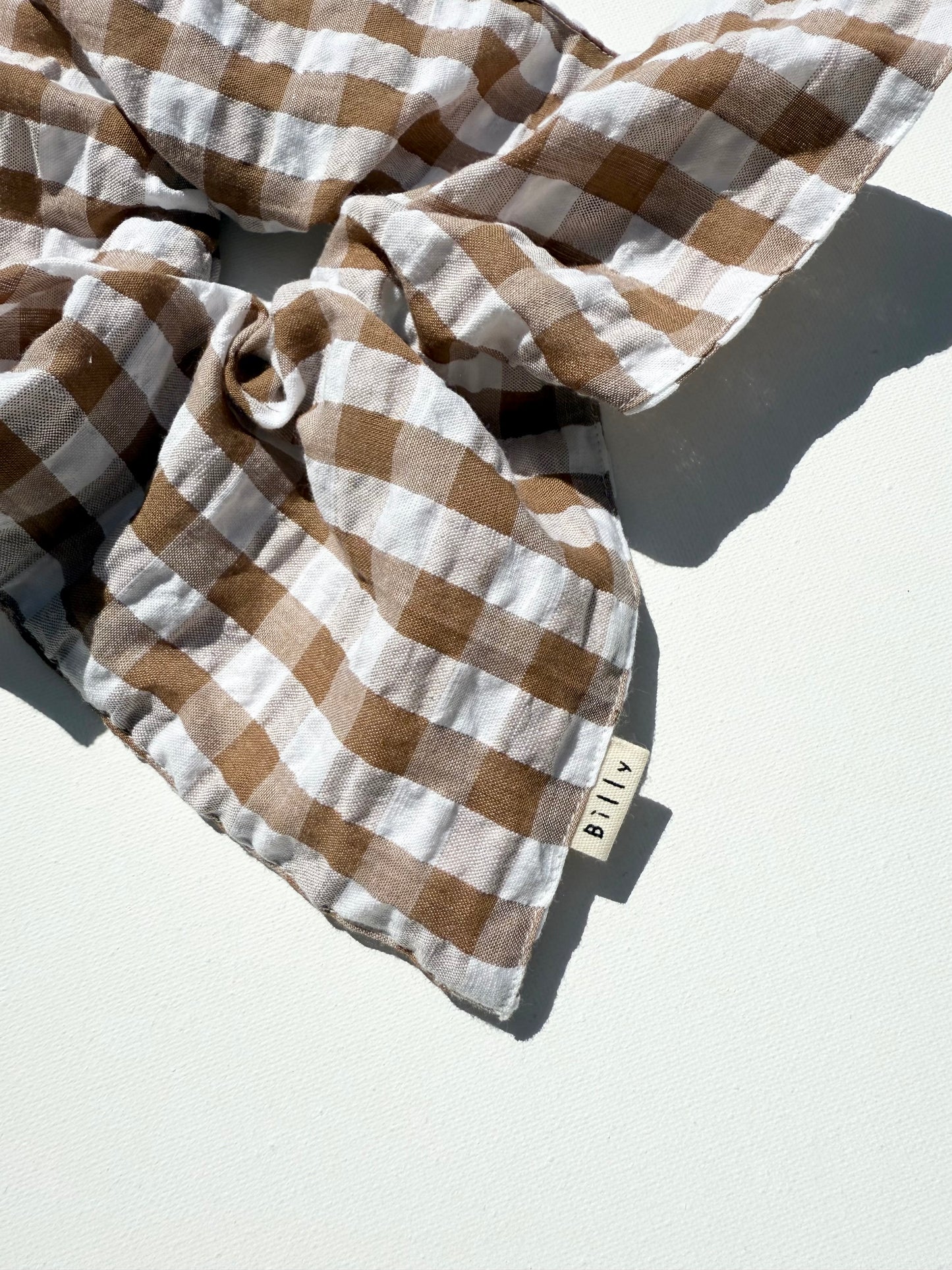 GINGHAM PETAL SCRUNCHIES - neutral