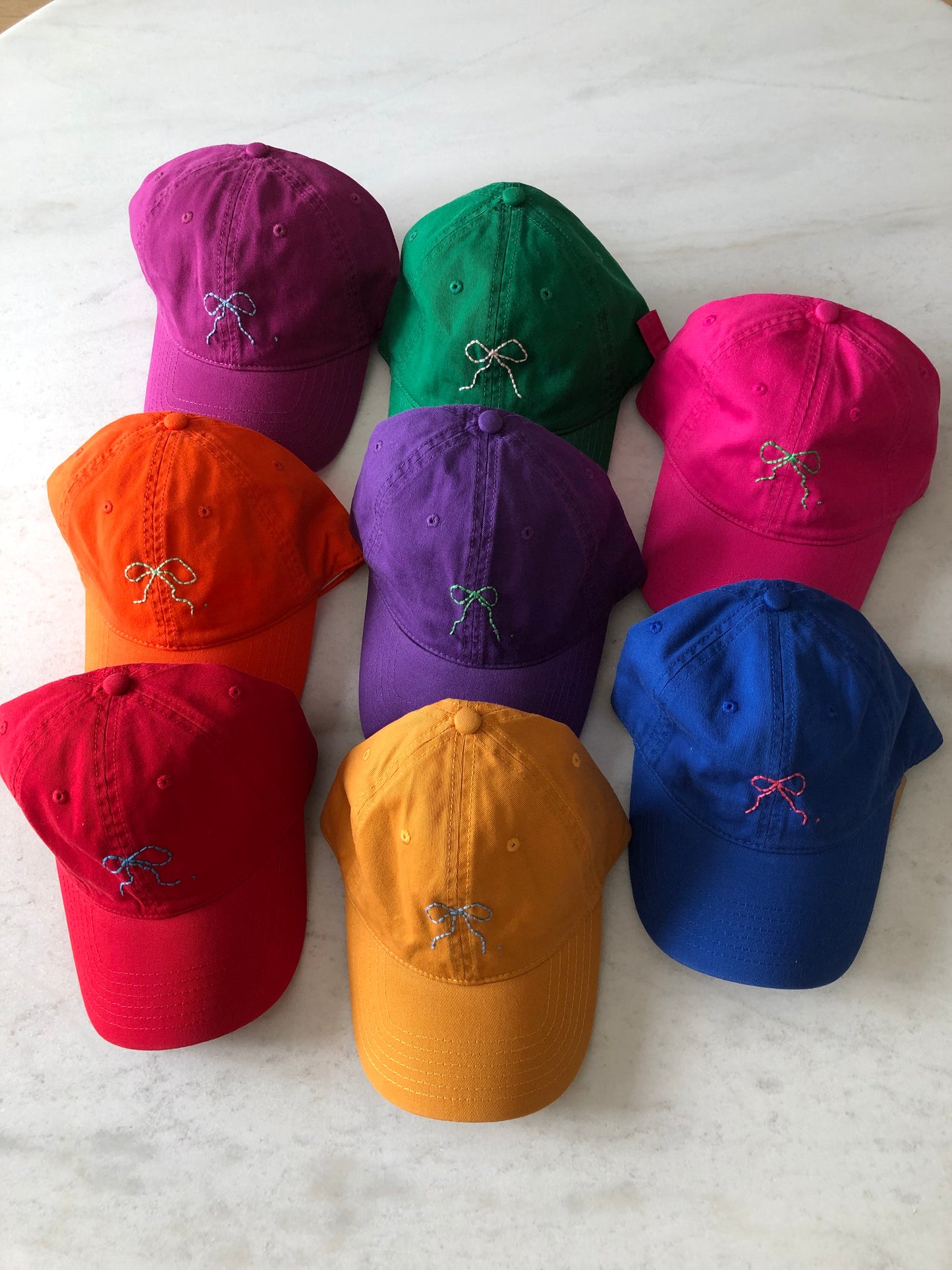 HAND EMBROIDERY BOW CAPS