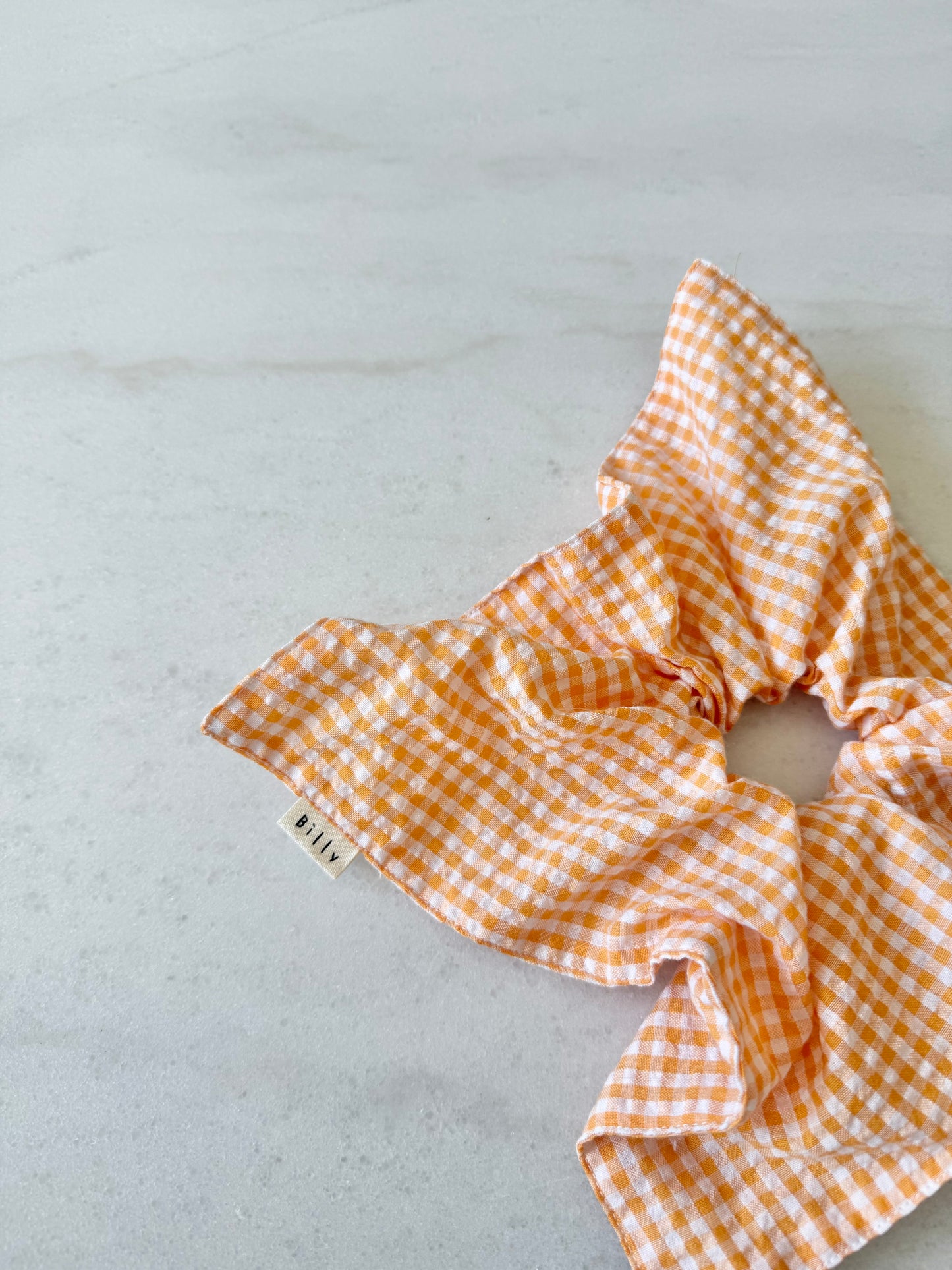 MINI GINGHAM PETAL SCRUNCHIES - bright