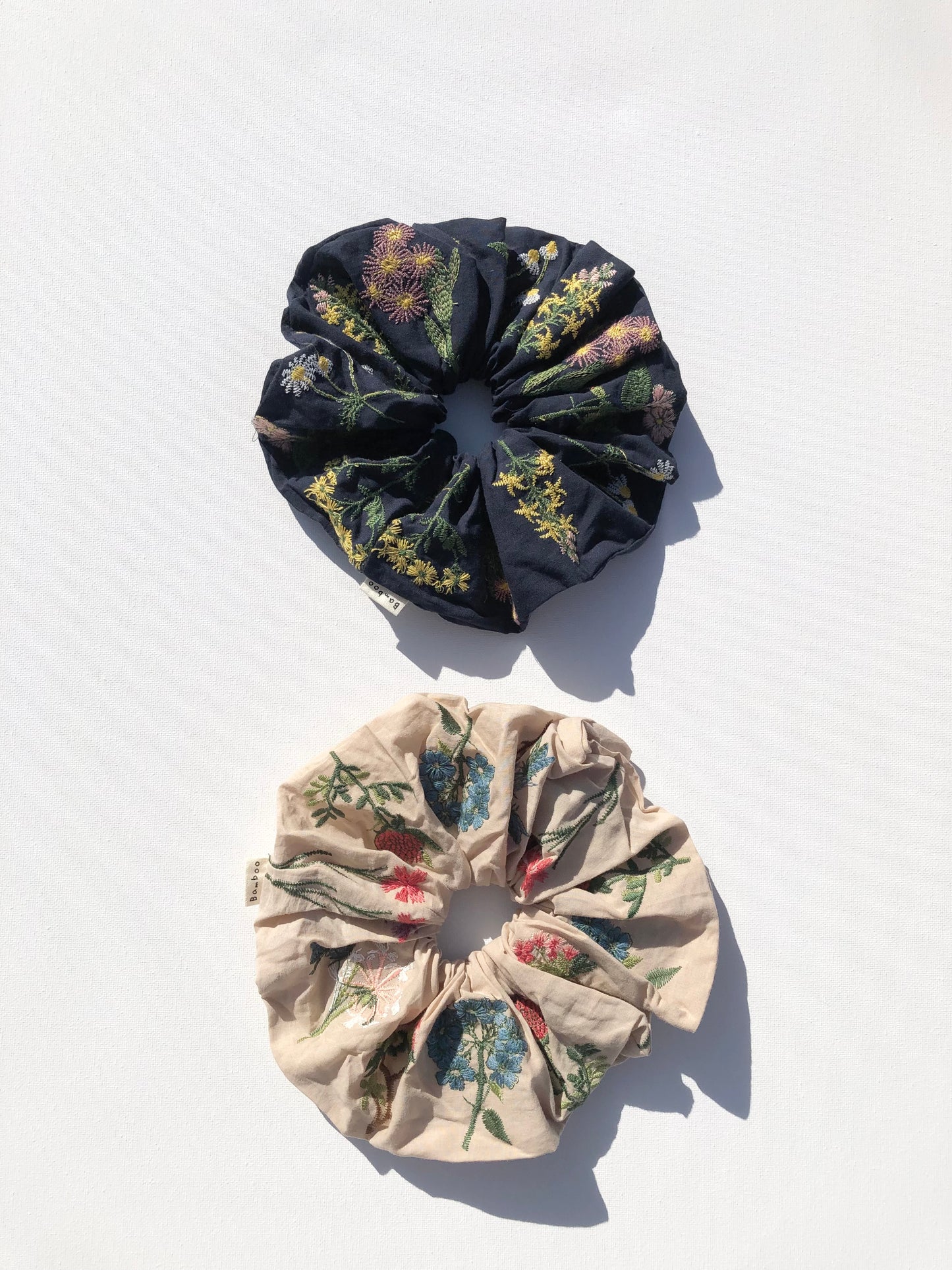 EMBROIDERED HERB SCRUNCHIES