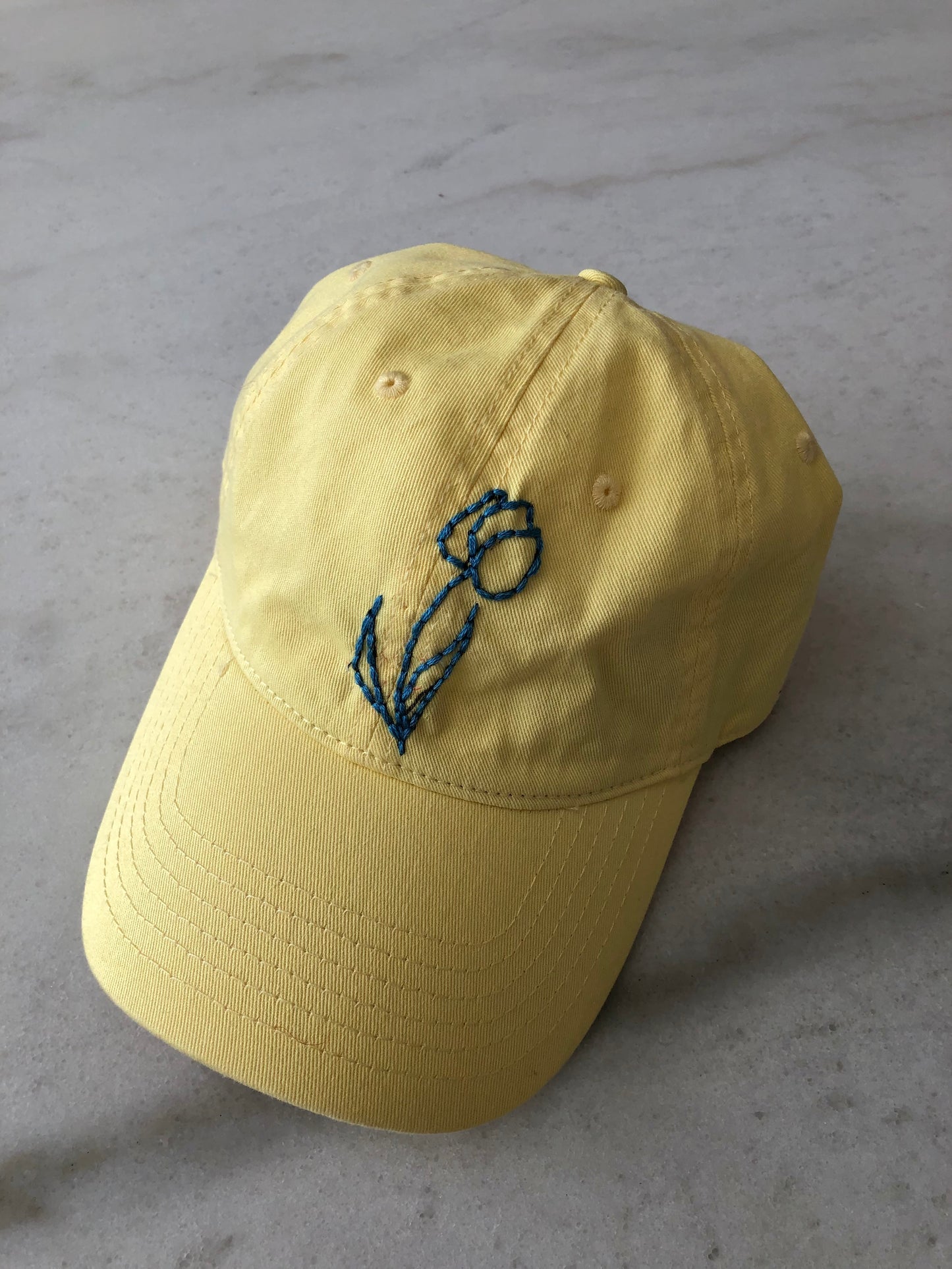 HAND EMBROIDERED TULIPS CAPS