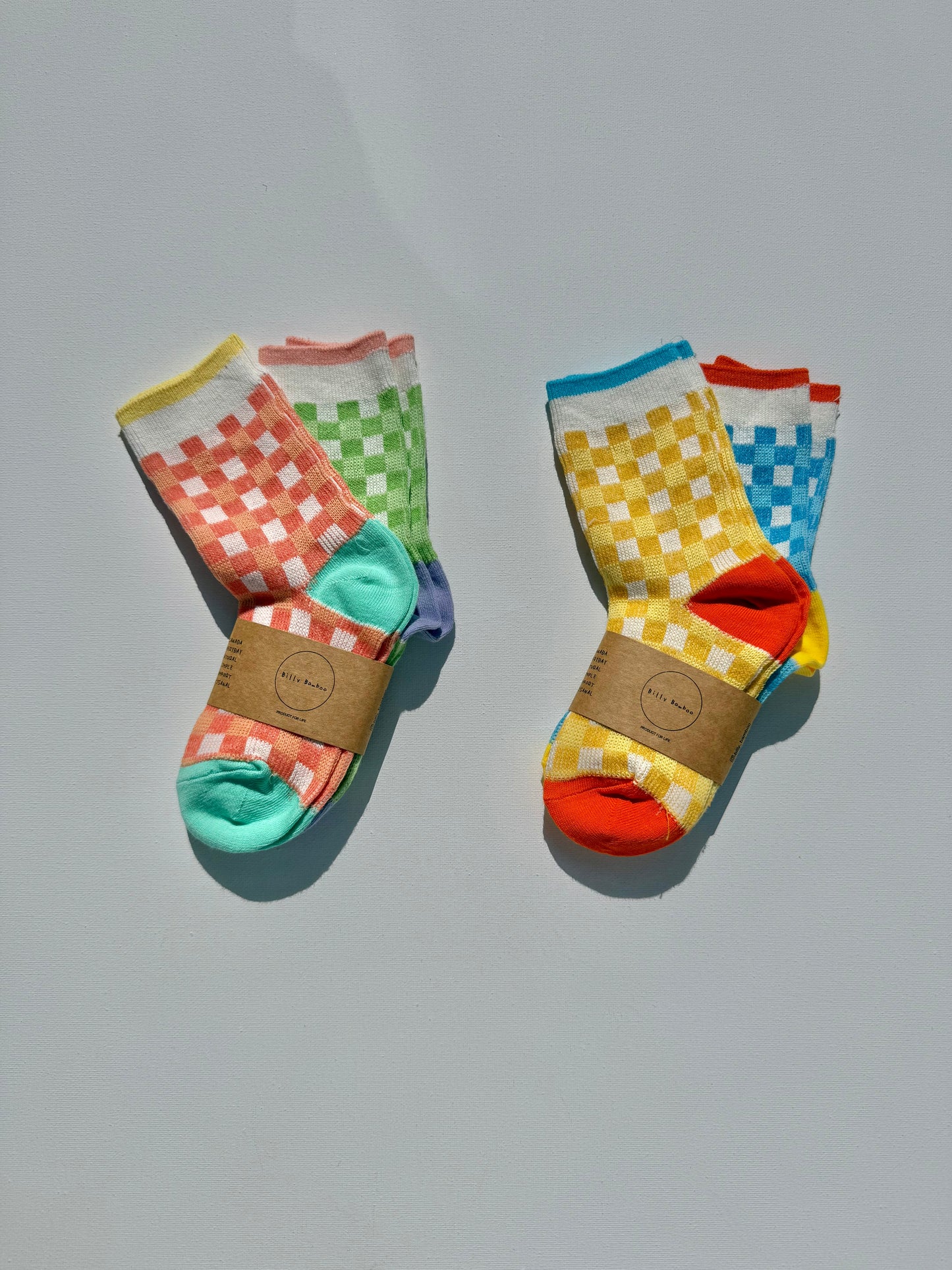 KIDS POP GINGHAM SOCKS PACK OF 2