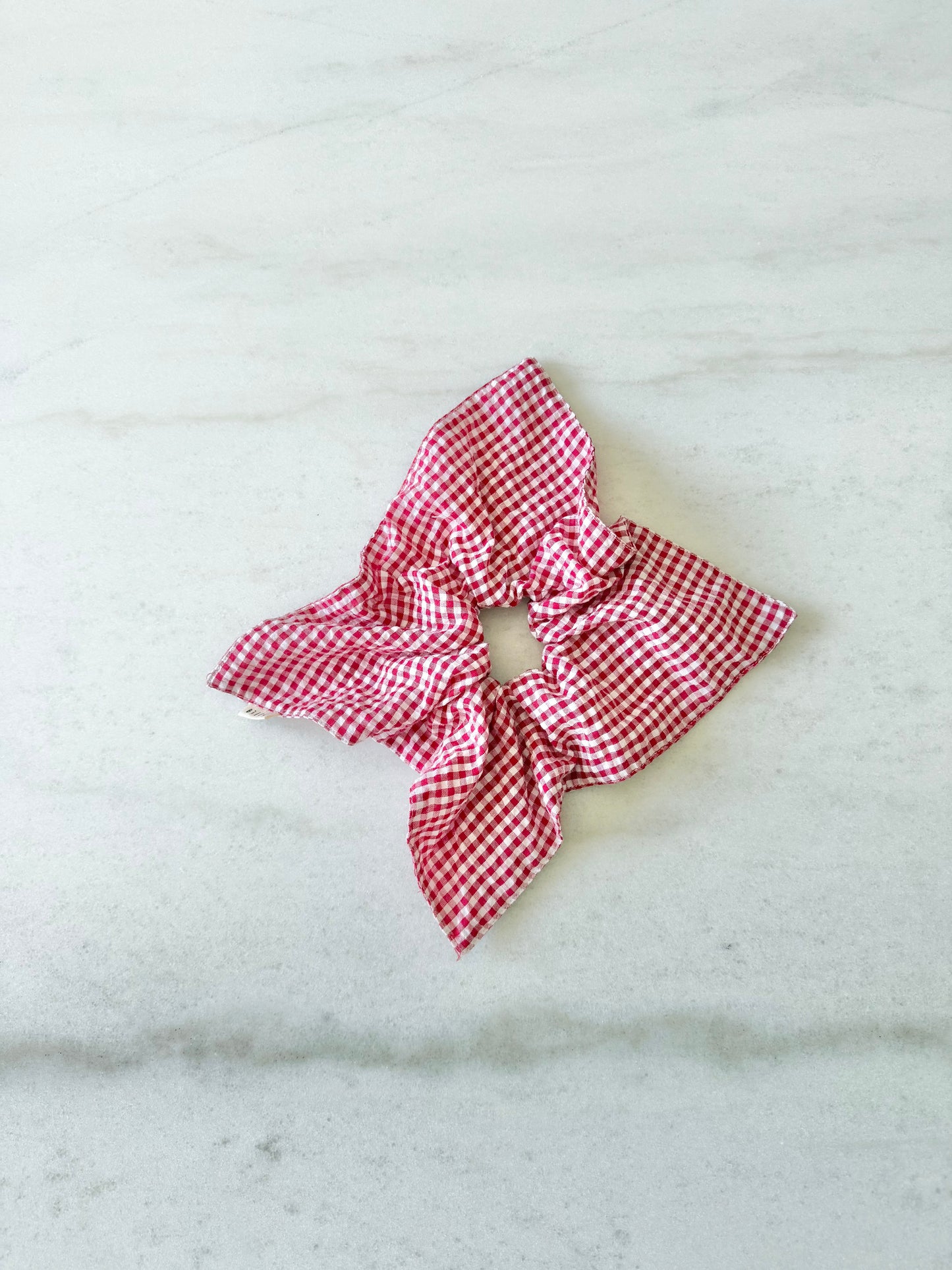 MINI GINGHAM PETAL SCRUNCHIES - bright