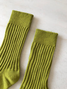 RIBBED COTTON HIGH SOCKS - pastel