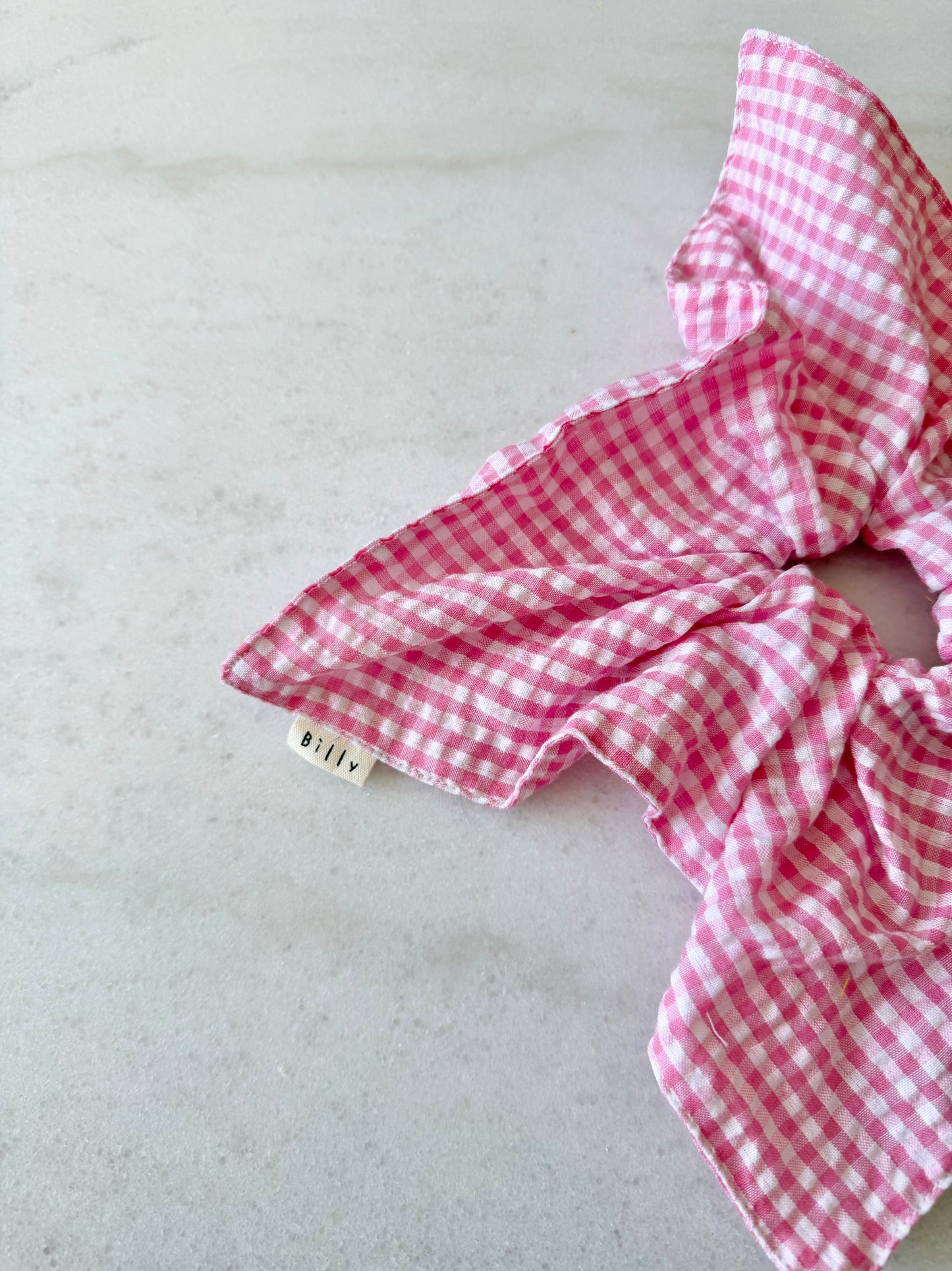 MINI GINGHAM PETAL SCRUNCHIES - bright