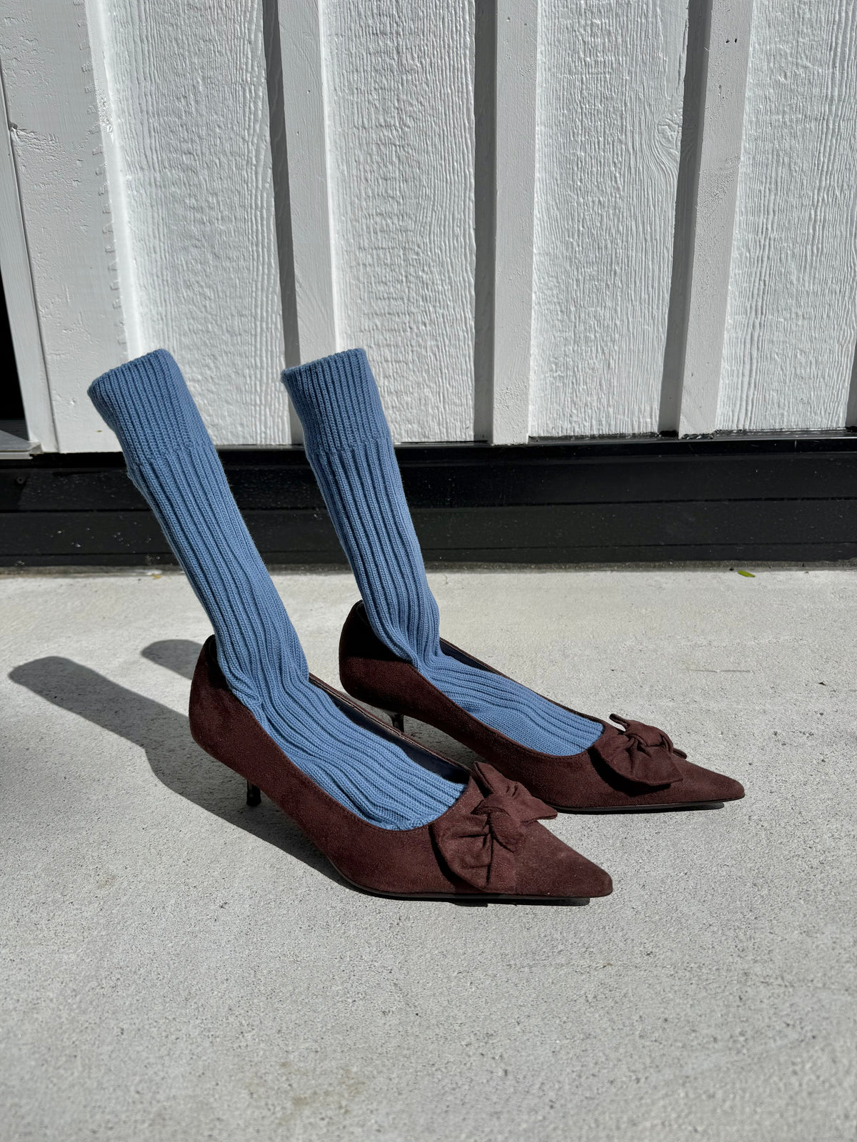 RIBBED COTTON HIGH SOCKS