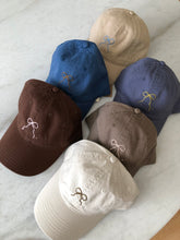 Load image into Gallery viewer, HAND EMBROIDERED BOW CAPS - neutral