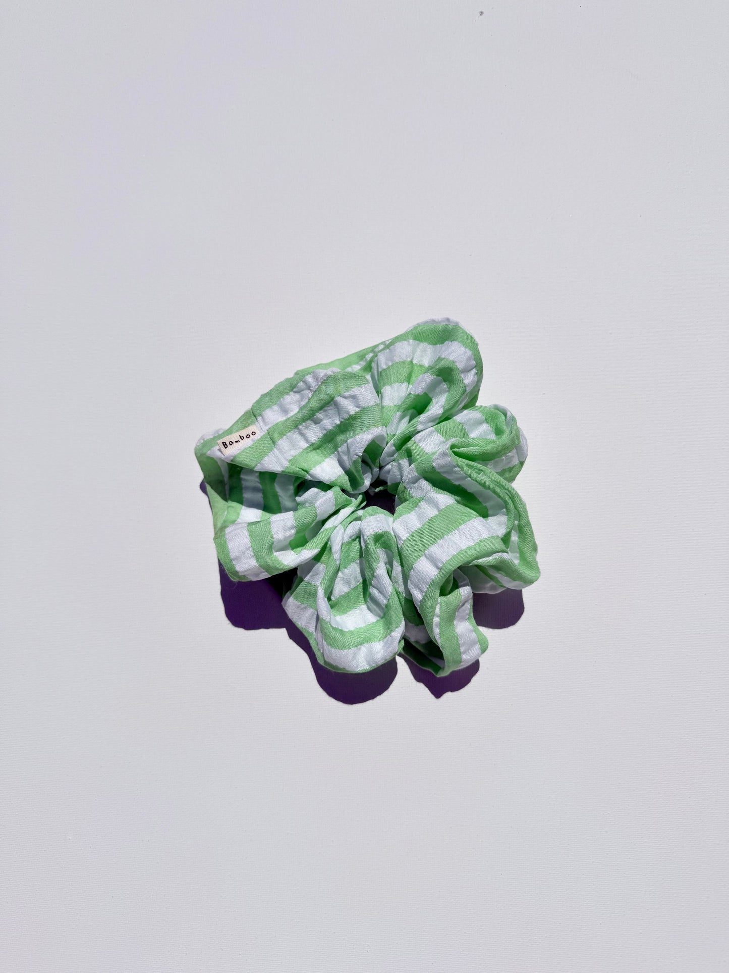 STRIPE SEERSUCKER SCRUNCHIES - bright