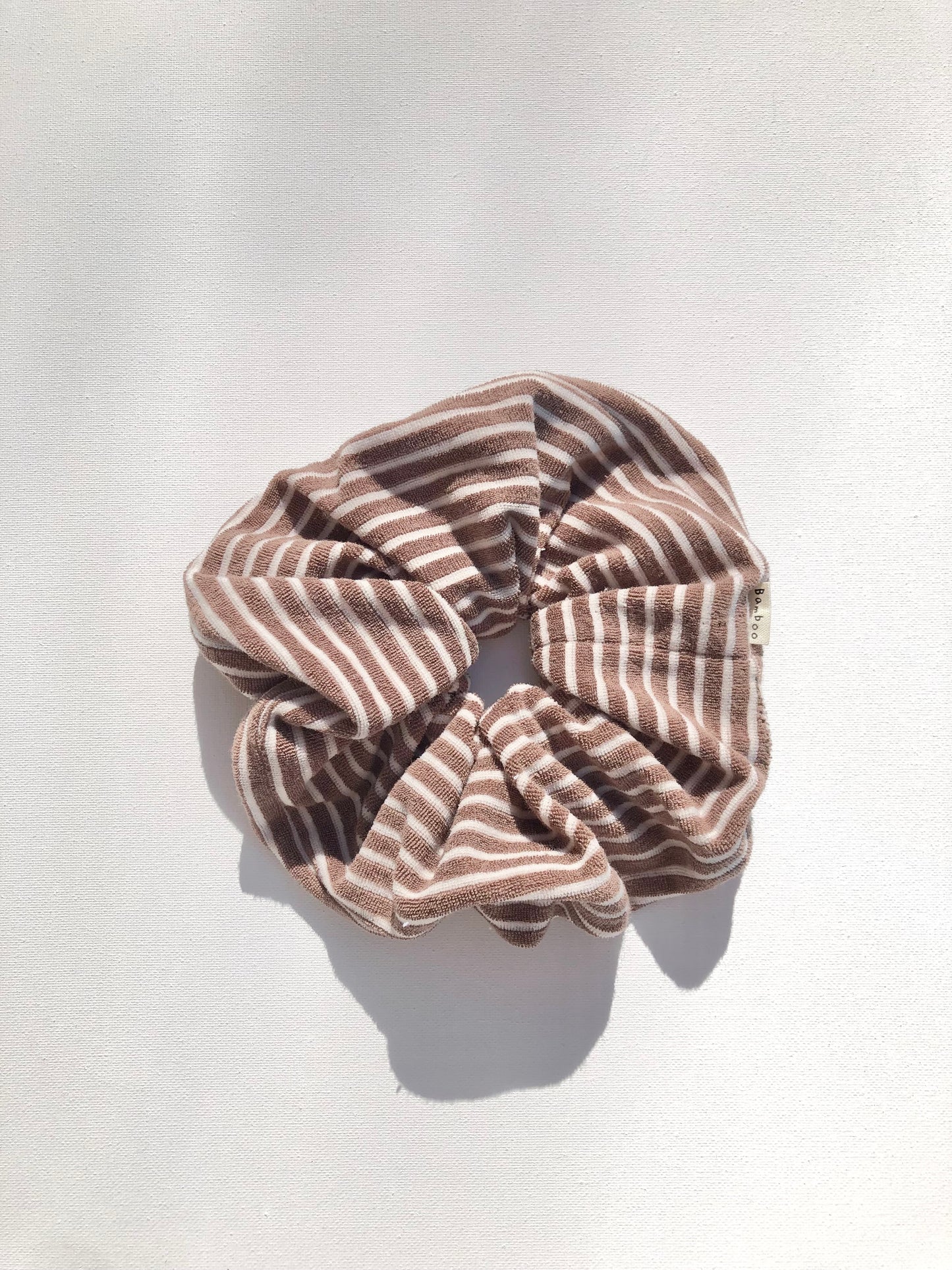 NOVA SCOTIA TOWELLING STRIPE SCRUNCHIES - neutral