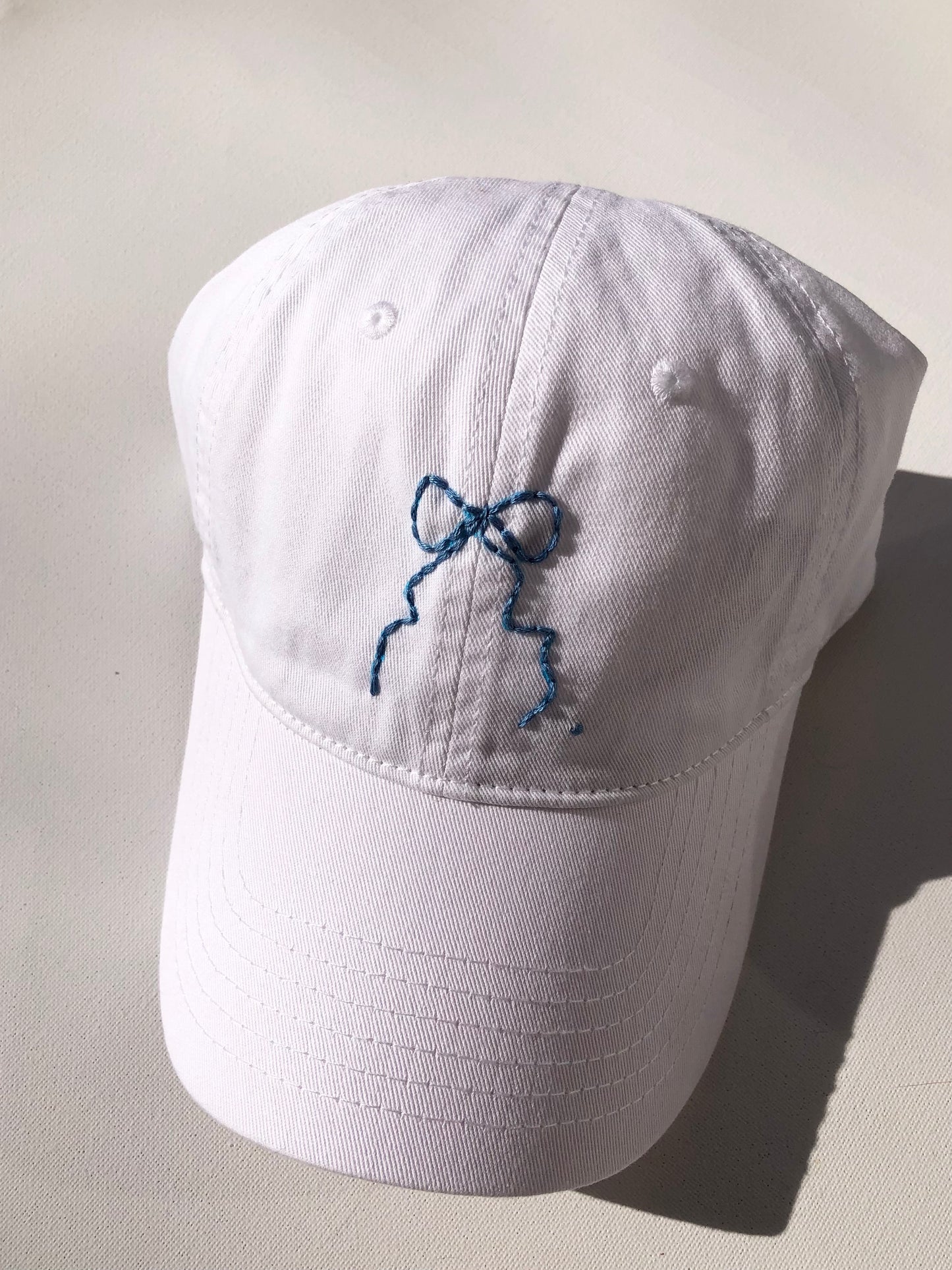 HAND EMBROIDERY BOW CAPS - pastel