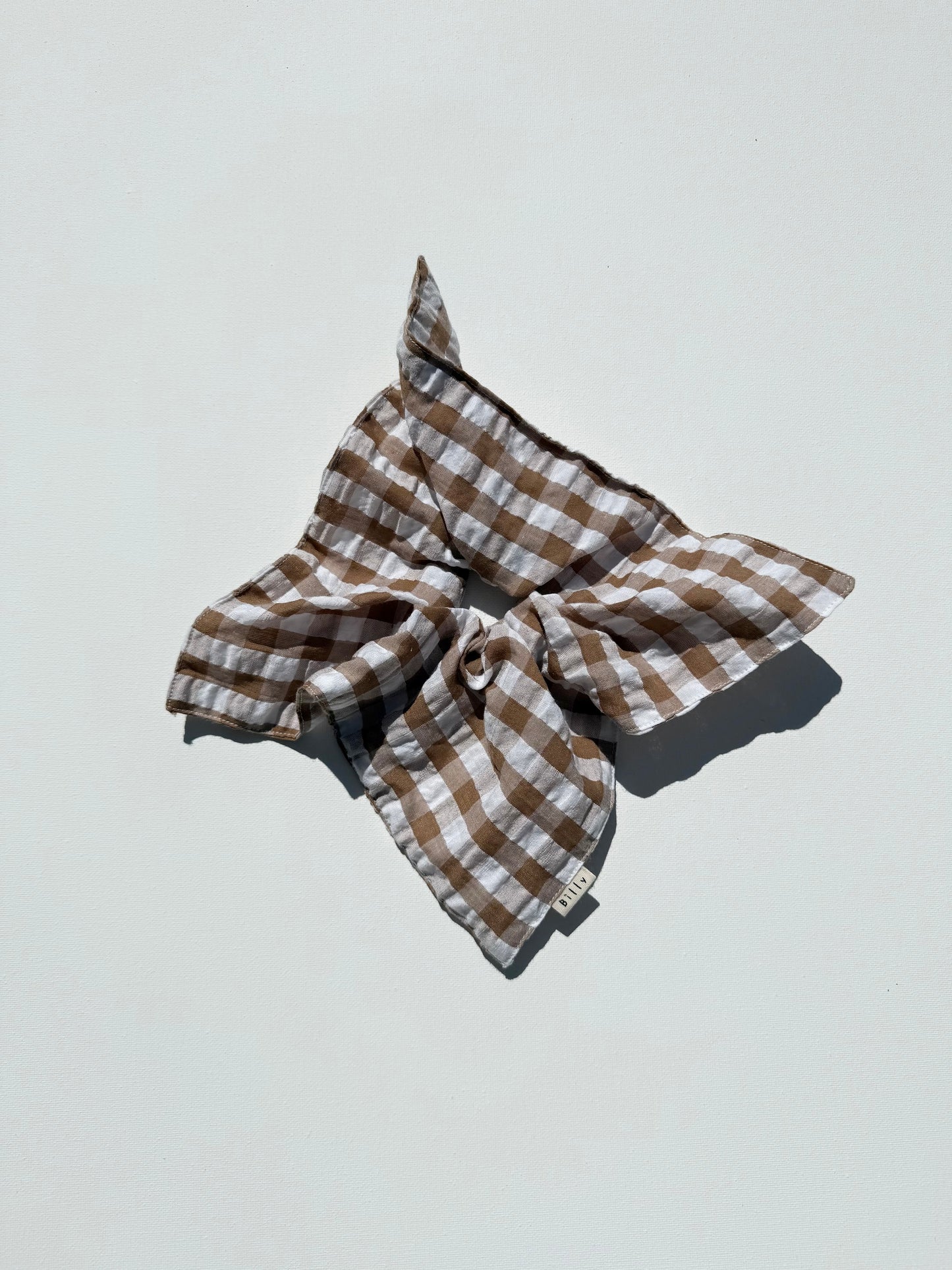 GINGHAM PETAL SCRUNCHIES - neutral
