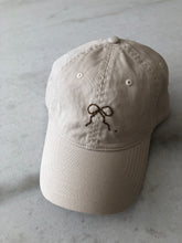 Load image into Gallery viewer, HAND EMBROIDERED BOW CAPS - neutral
