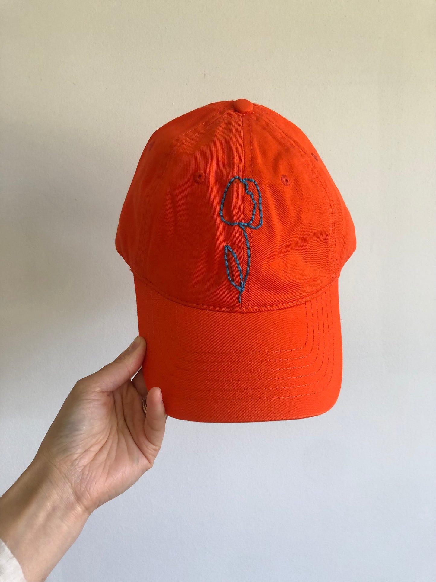 HAND EMBROIDERED TULIPS CAPS