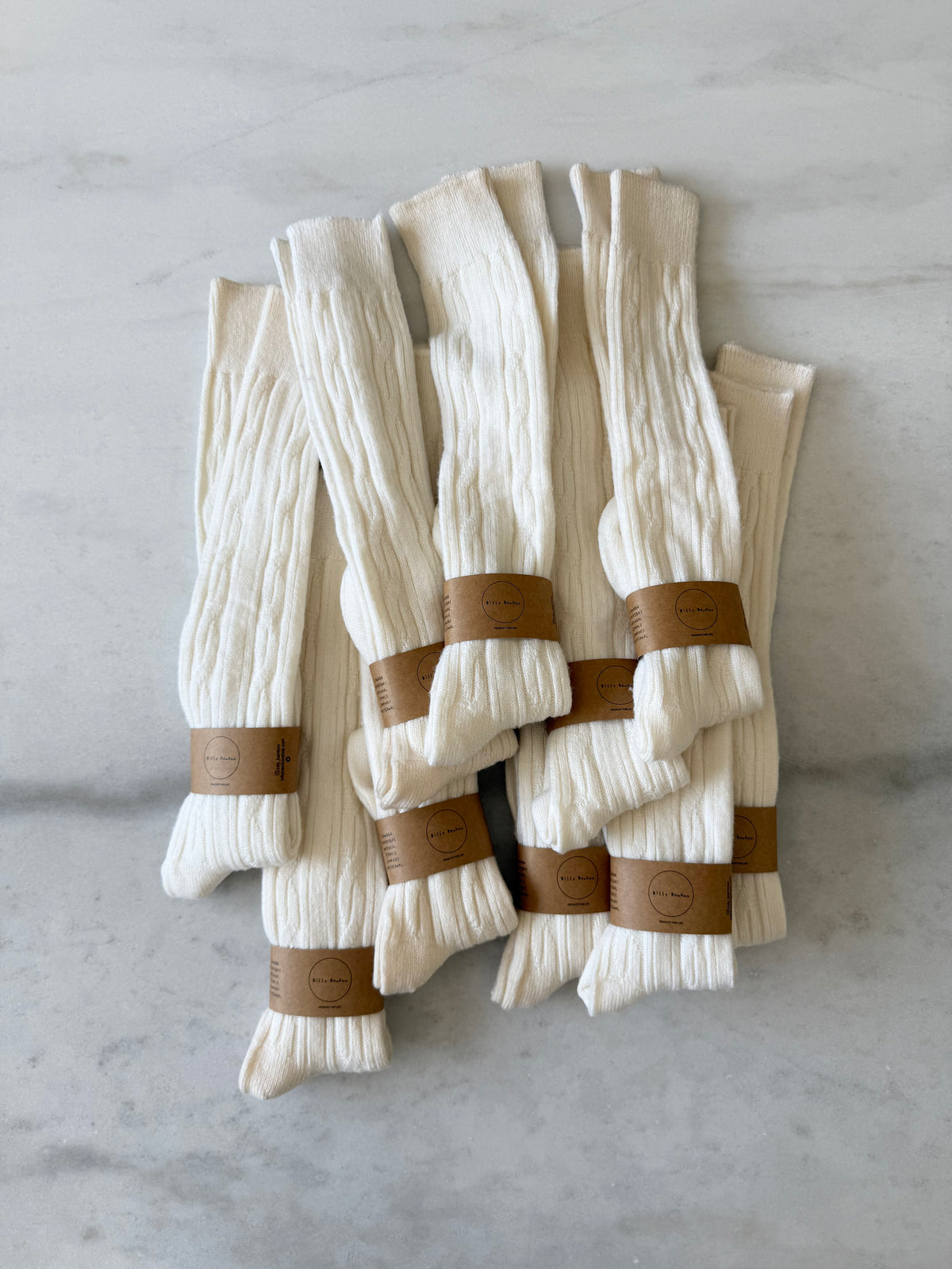 CANADA WOOL CABLE KNEE SOCKS