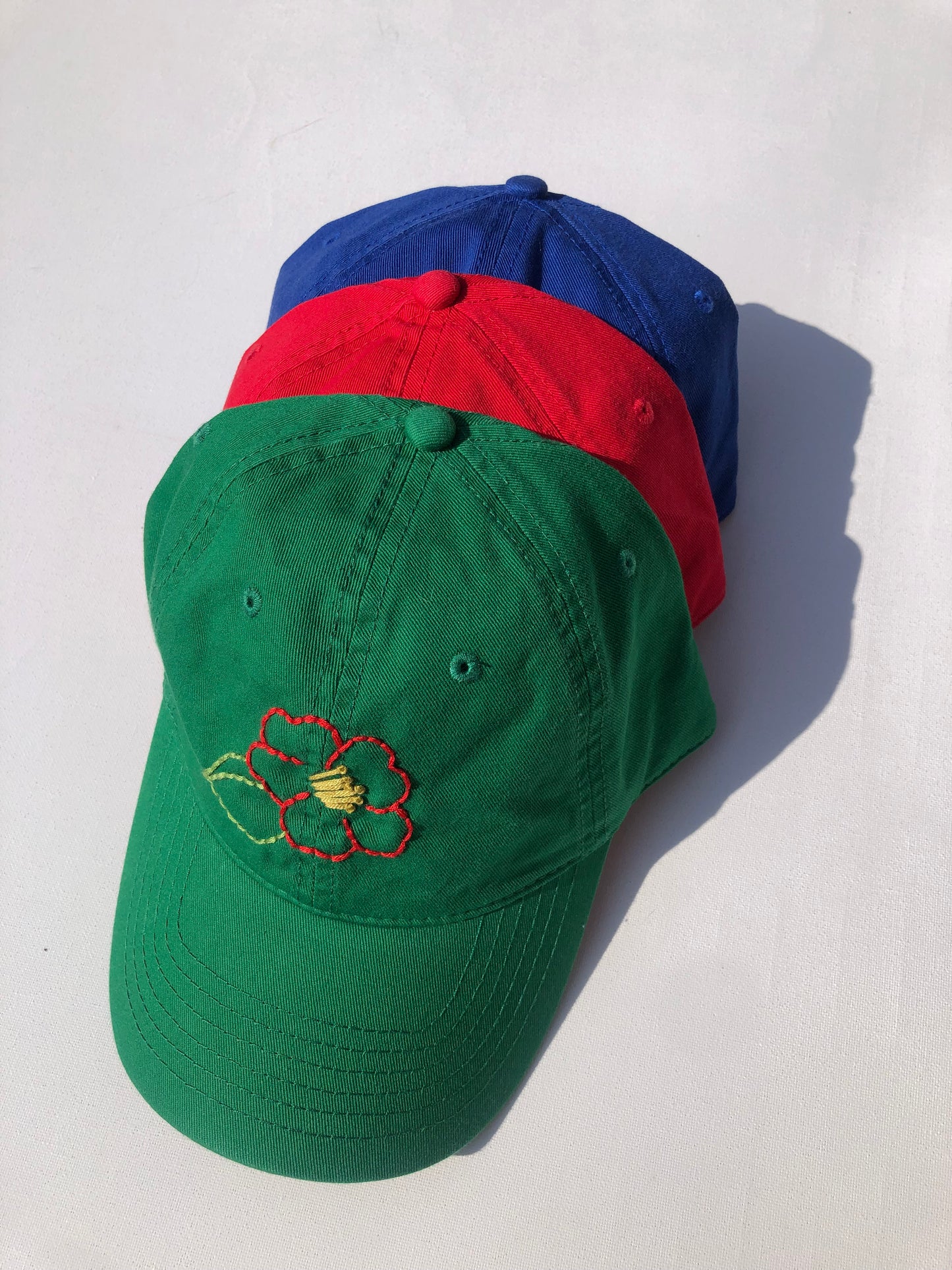 HAND EMBROIDERY CAMELLIA CAPS