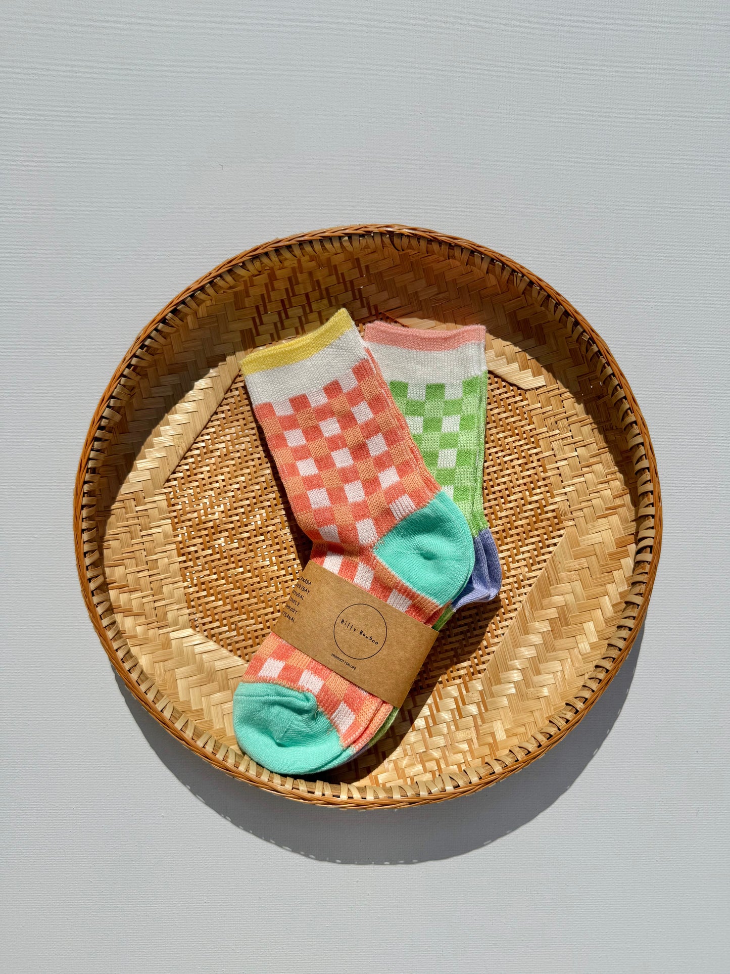 KIDS POP GINGHAM SOCKS PACK OF 2