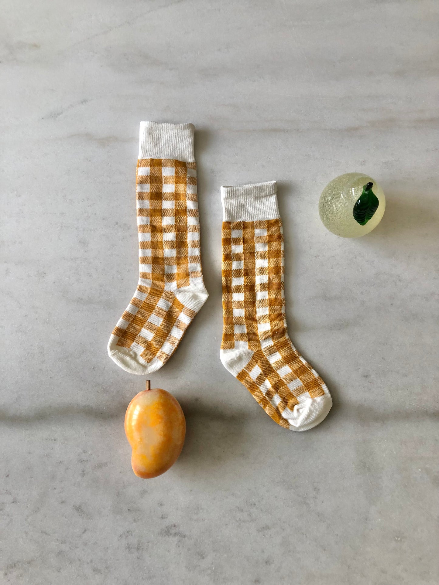 KIDS GINGHAM HIGH SOCKS