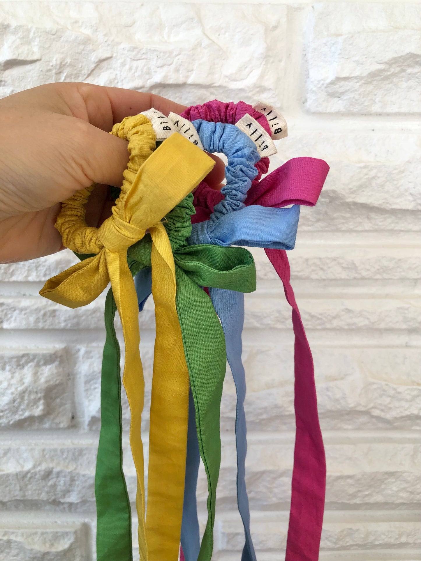 COTTON POPLIN MINI BOW SCRUNCHIES