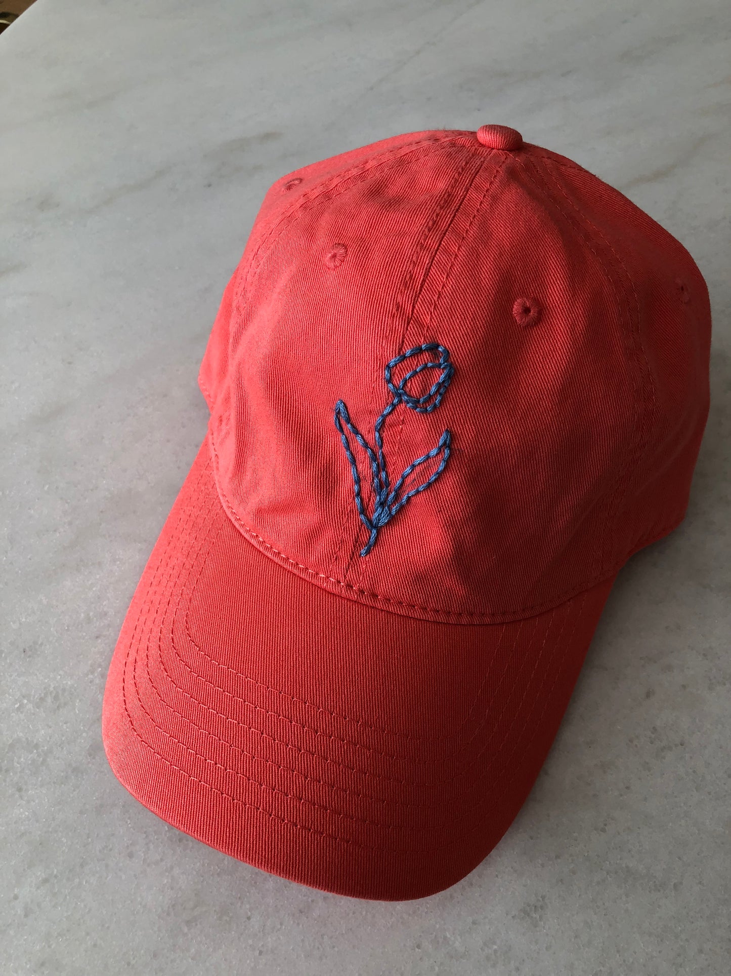 HAND EMBROIDERED TULIPS CAPS