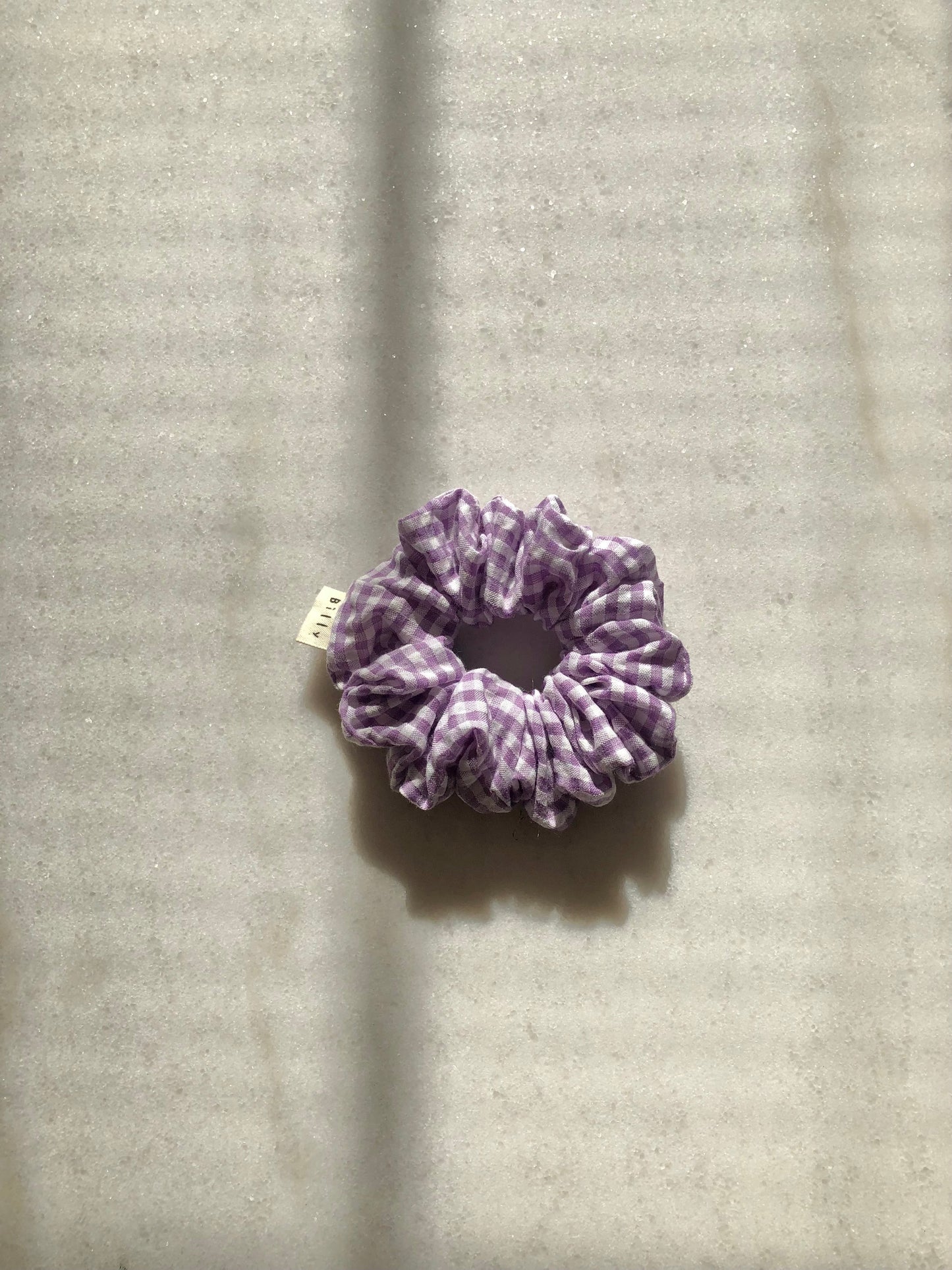 MINI GINGHAM SEERSUCKER SCRUNCHIES - crystal bright