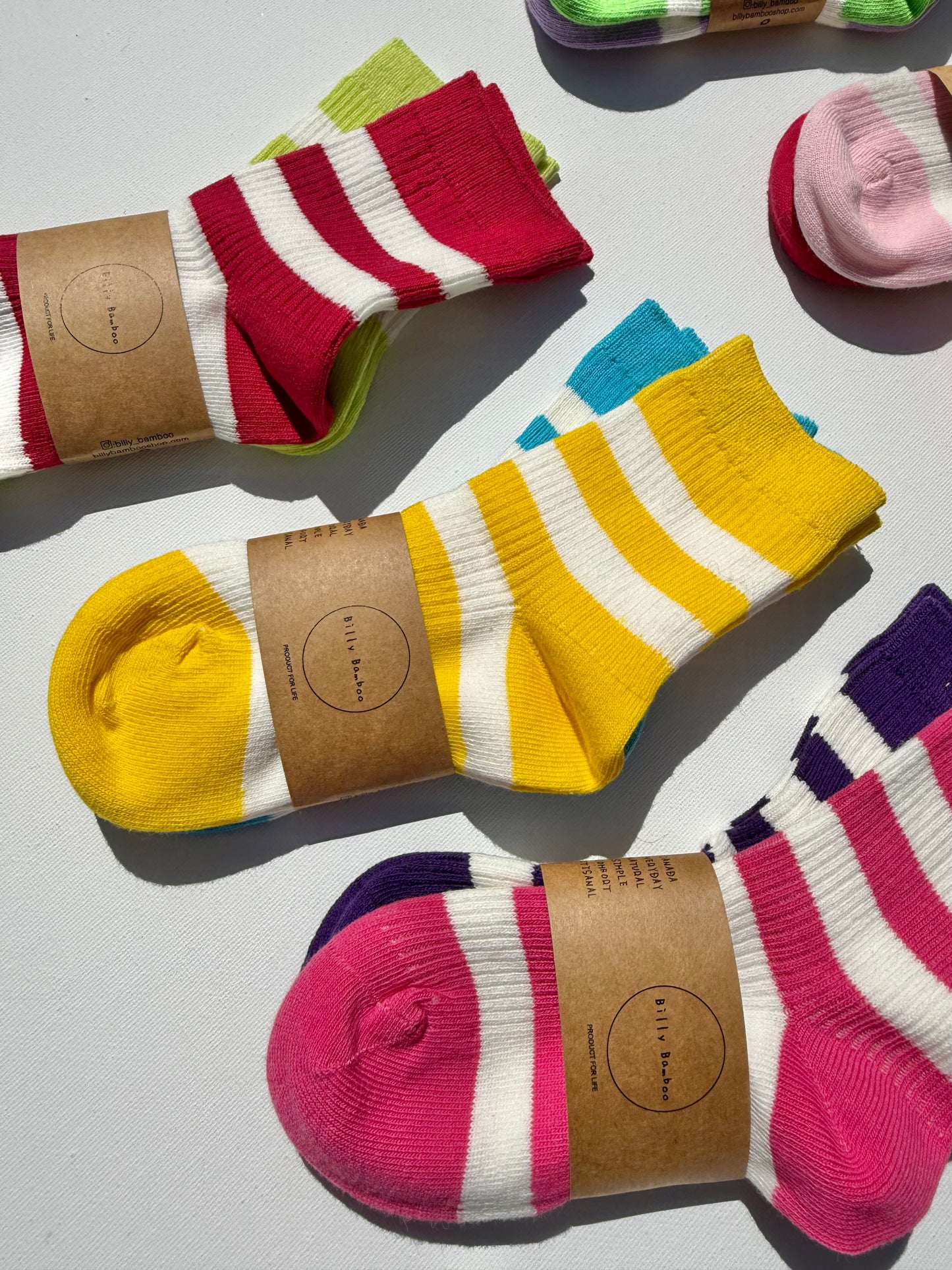 KIDS POP STRIPE SOCKS: PACK OF 2
