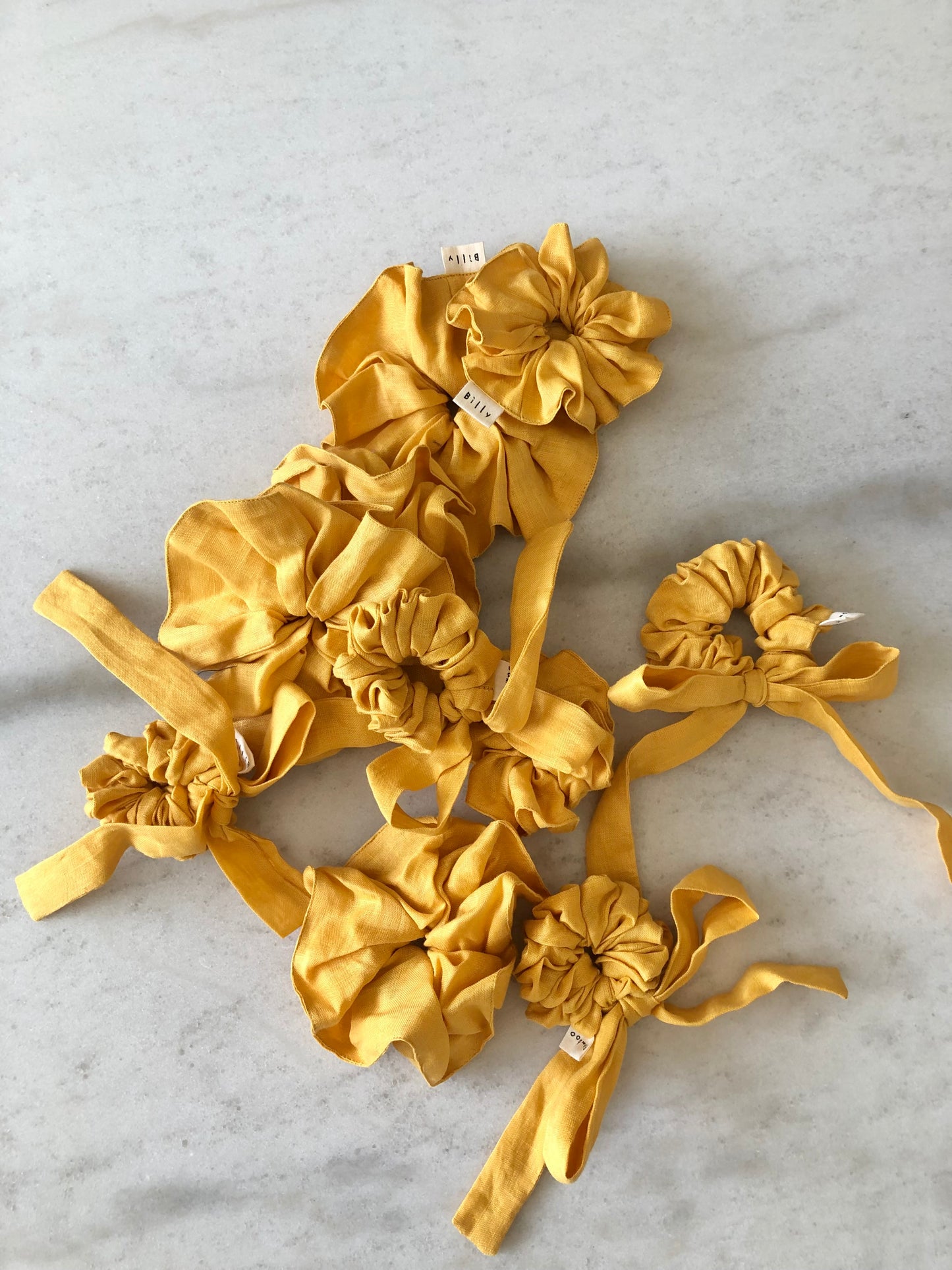 PURE LINEN SCRUNCHIES - bright