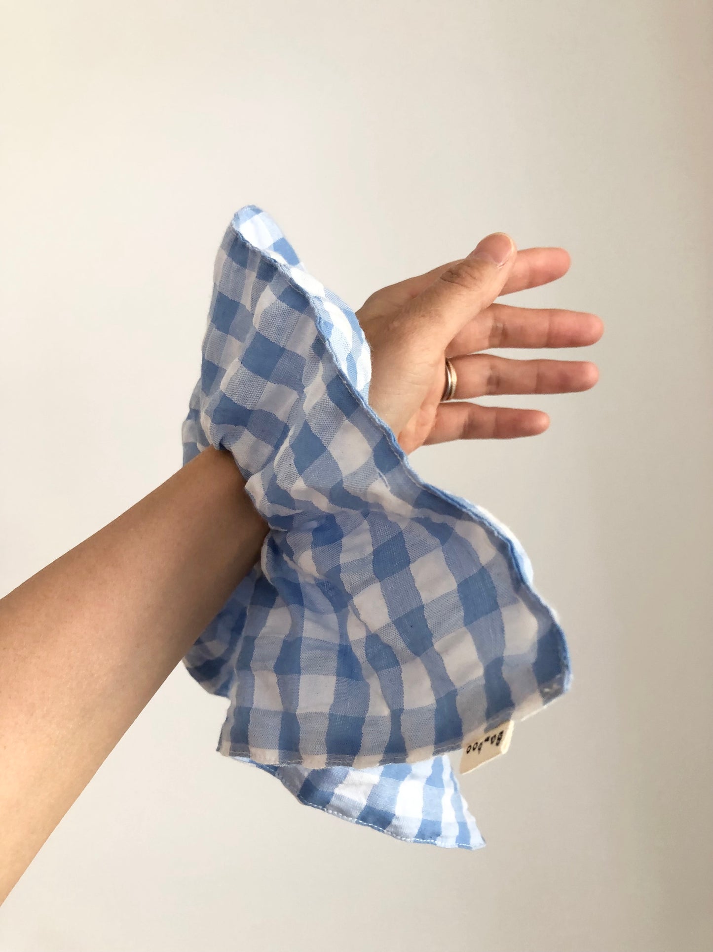 GINGHAM PETAL SCRUNCHIES - crystal bright