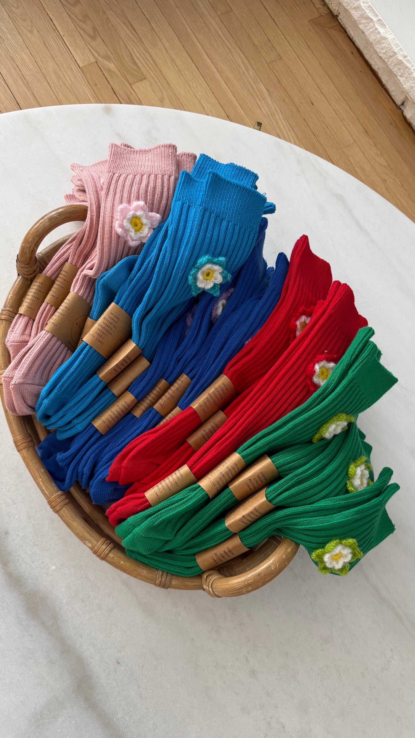 CROCHET DAFFODILS COTTON SOCKS