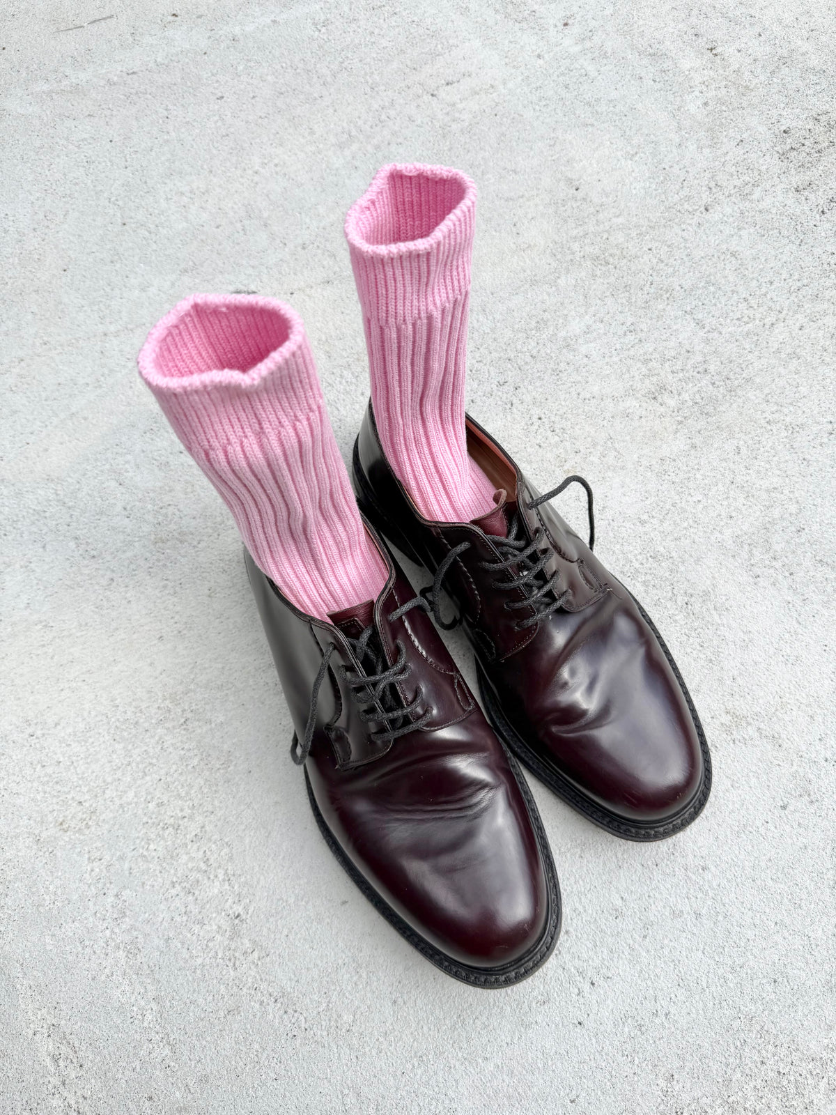 RIBBED COTTON HIGH SOCKS - crystal bright
