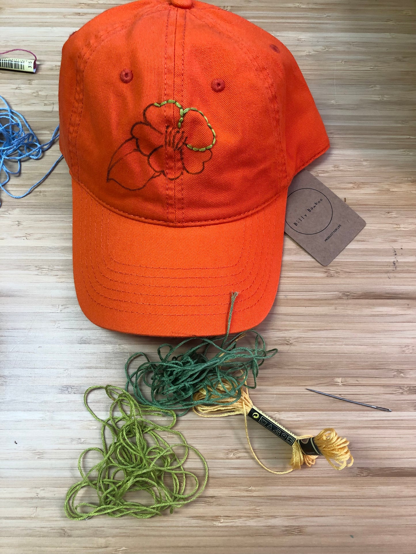 HAND EMBROIDERY CAMELLIA CAPS