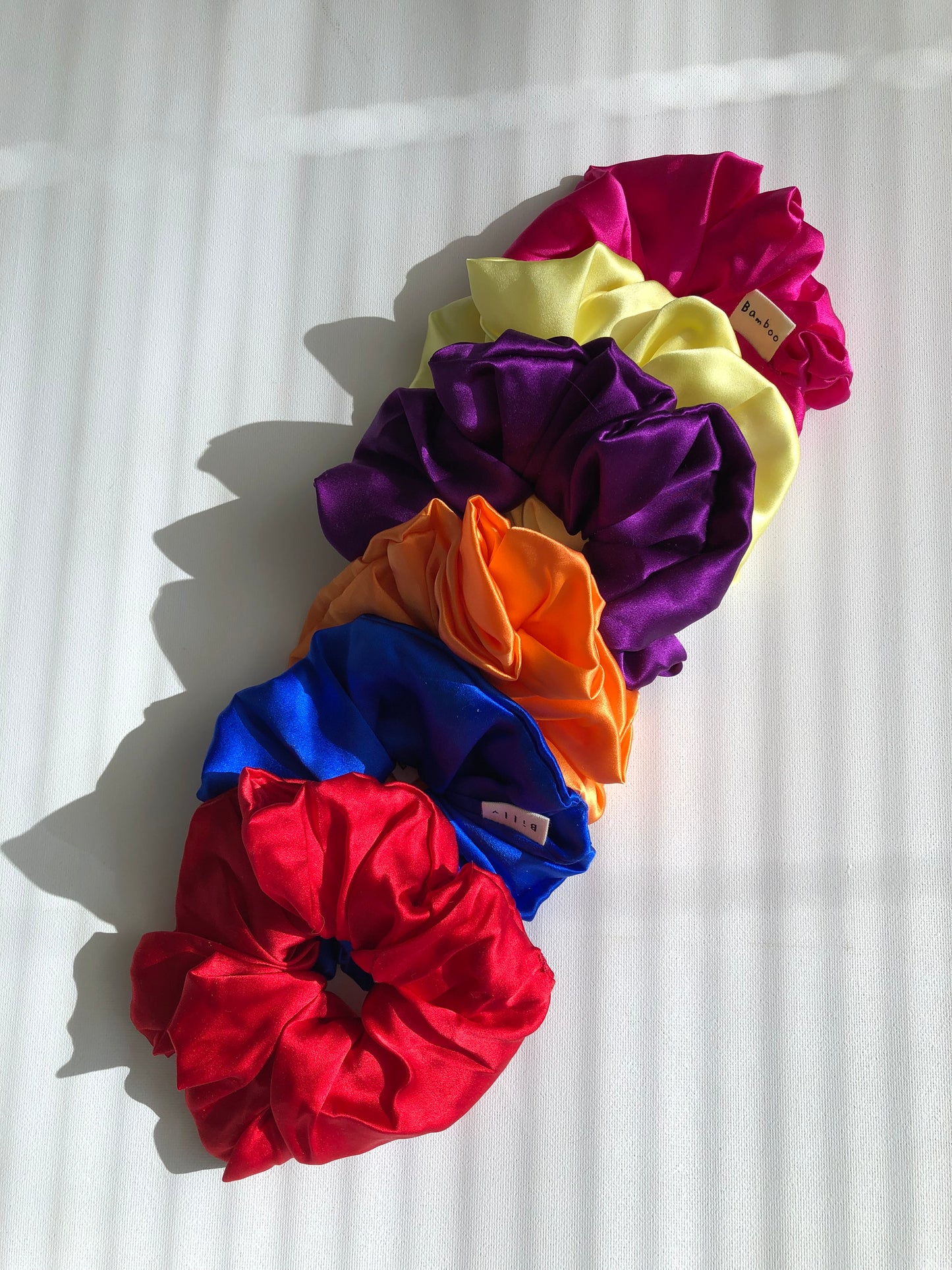 PURE SILK SCRUNCHIES - crystal brights