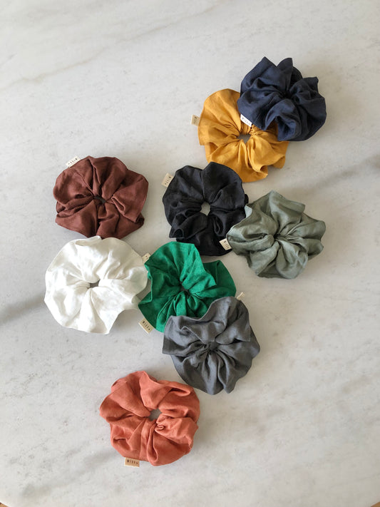 PURE LINEN SCRUNCHIES - neutral