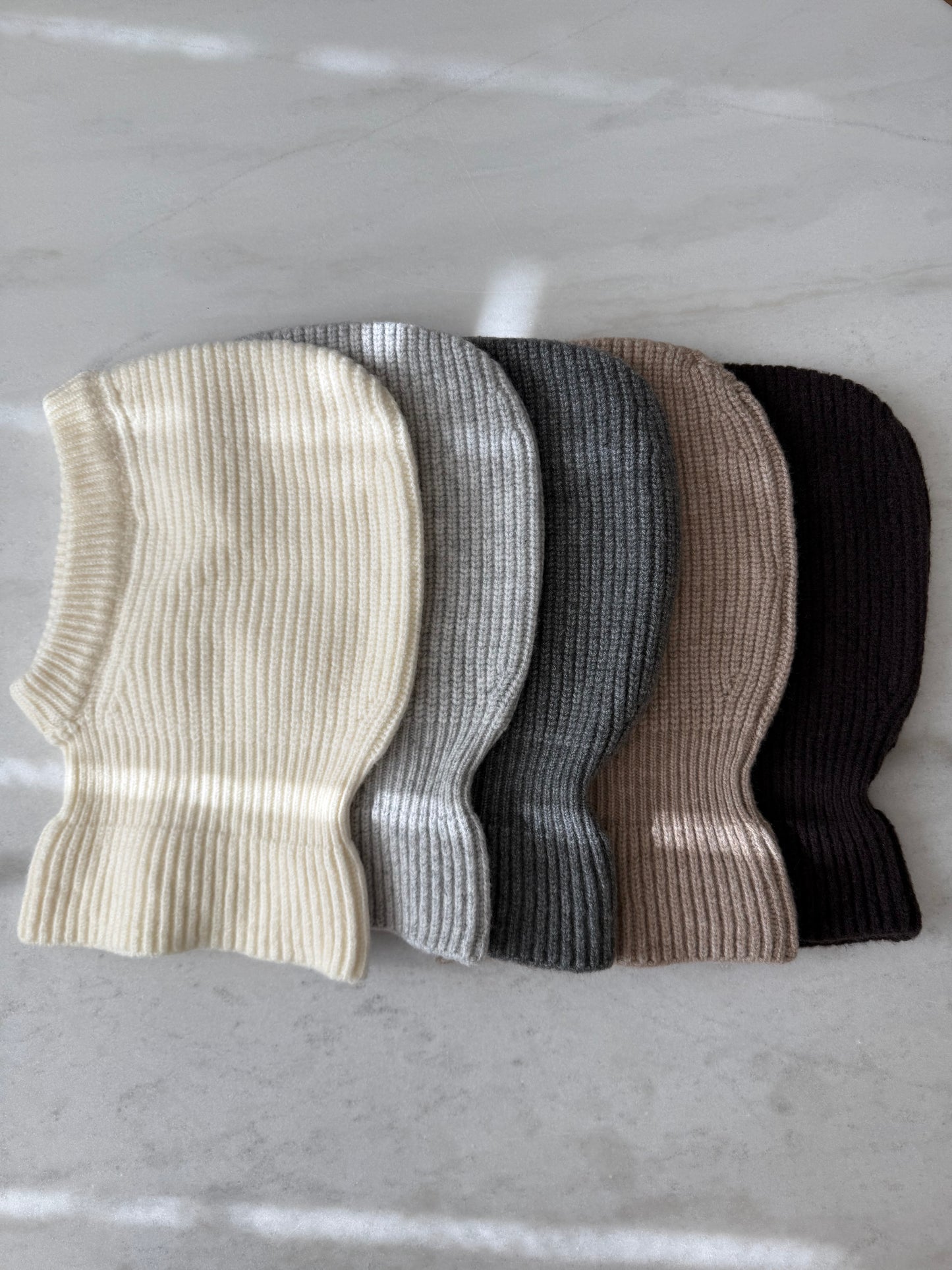 (Pre - order)CHUNKY RIB FUZZY WOOL BALACLAVA - beginning of December