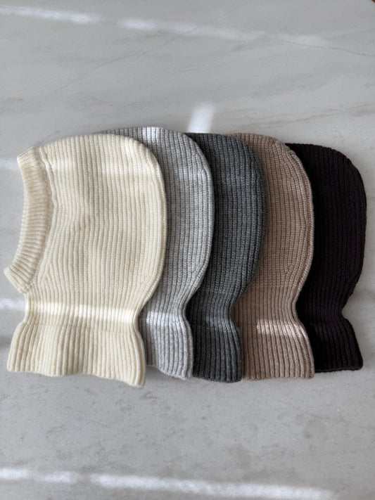 (Pre - order)CHUNKY RIB FUZZY WOOL BALACLAVA - beginning of December