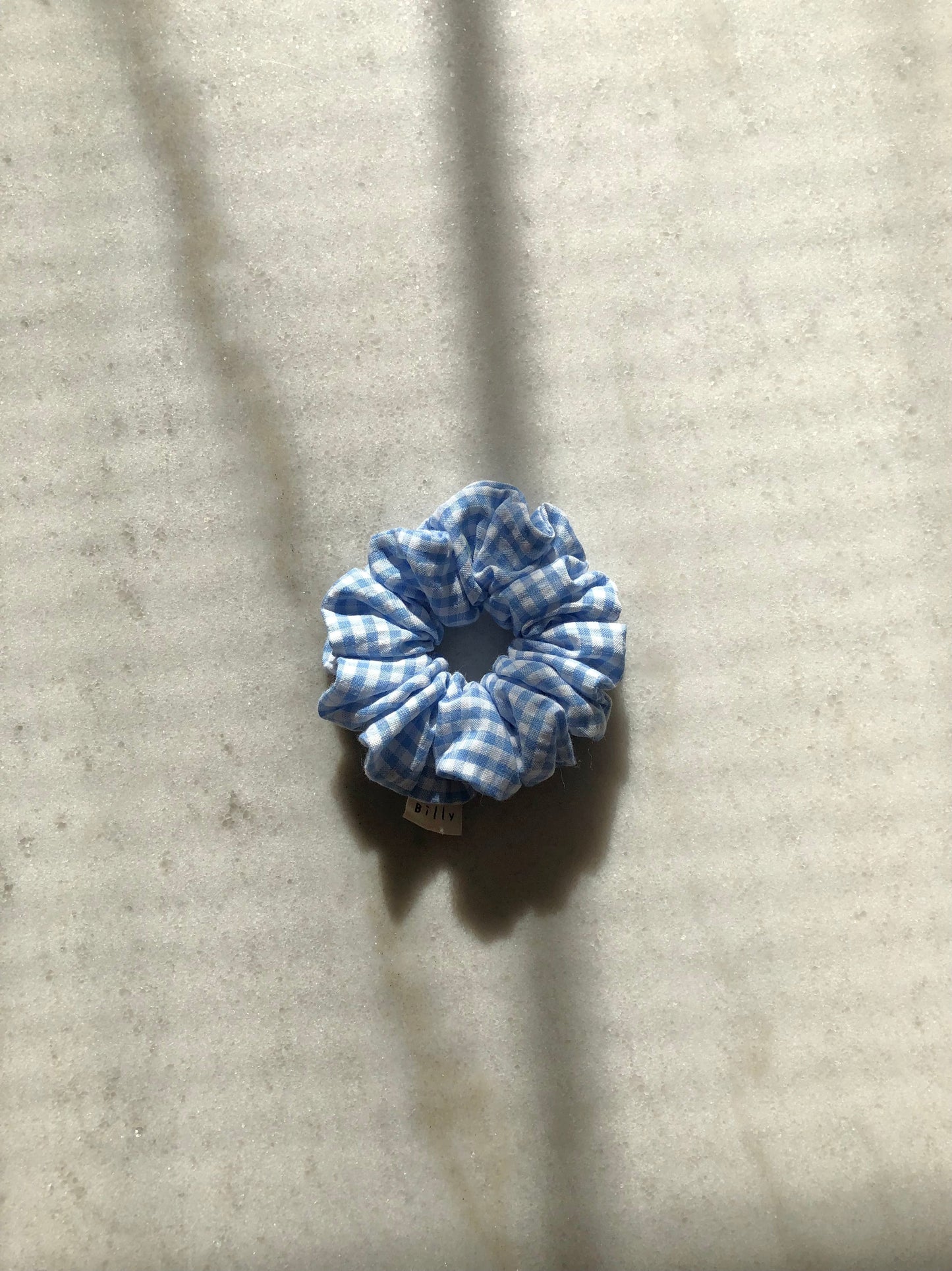MINI GINGHAM SEERSUCKER SCRUNCHIES - crystal bright