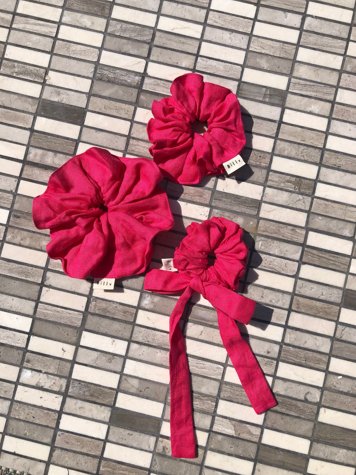 PURE LINEN SCRUNCHIES - bright